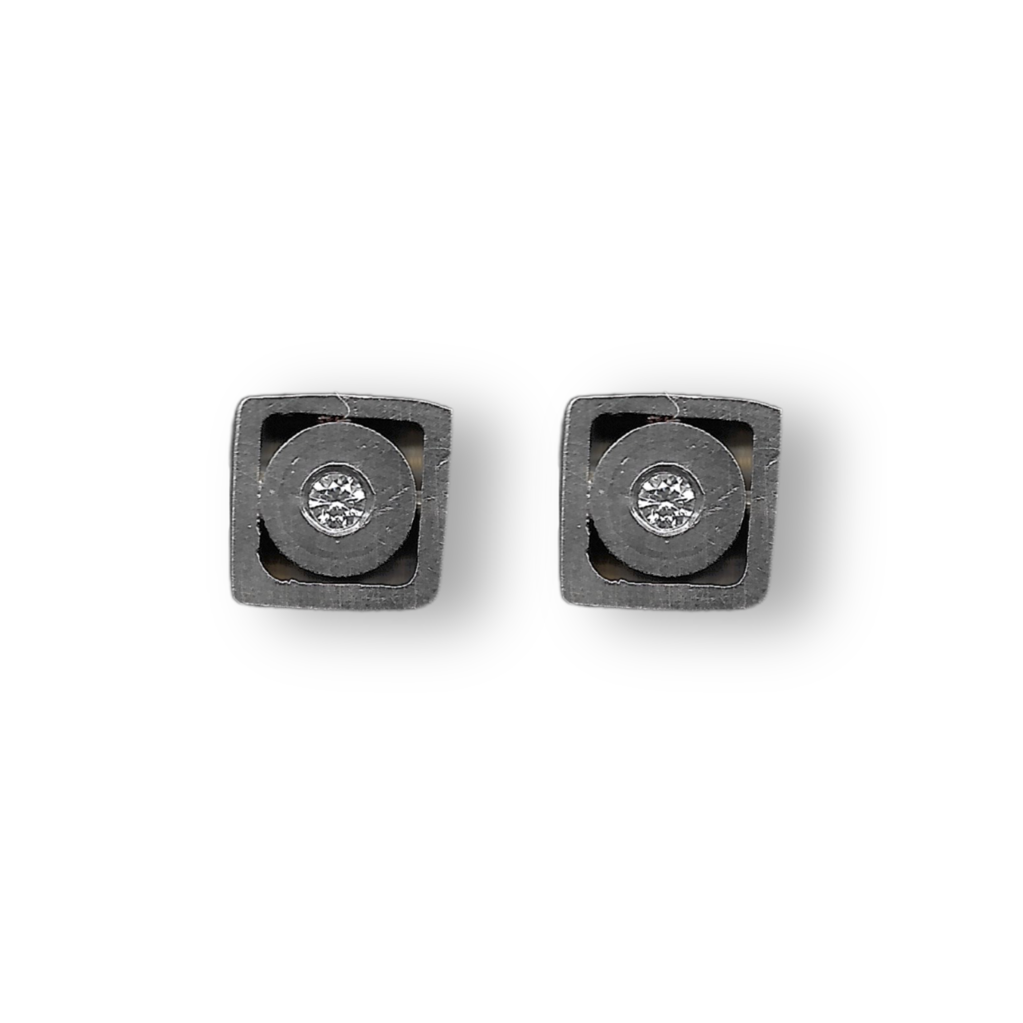 Square Diamond Post Earrings