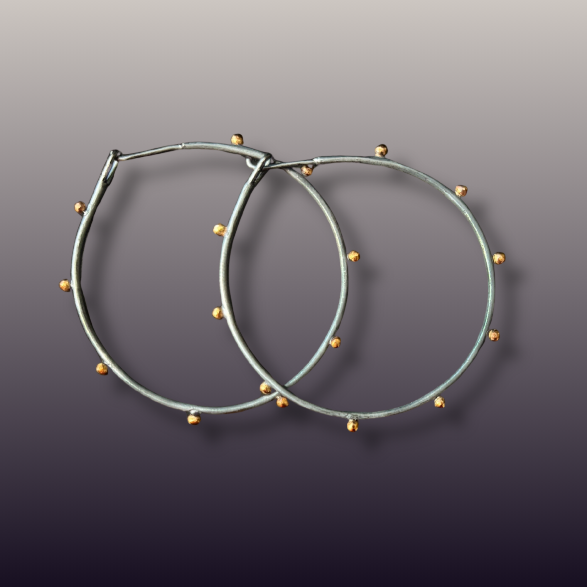 Black & Gold Hoops Large