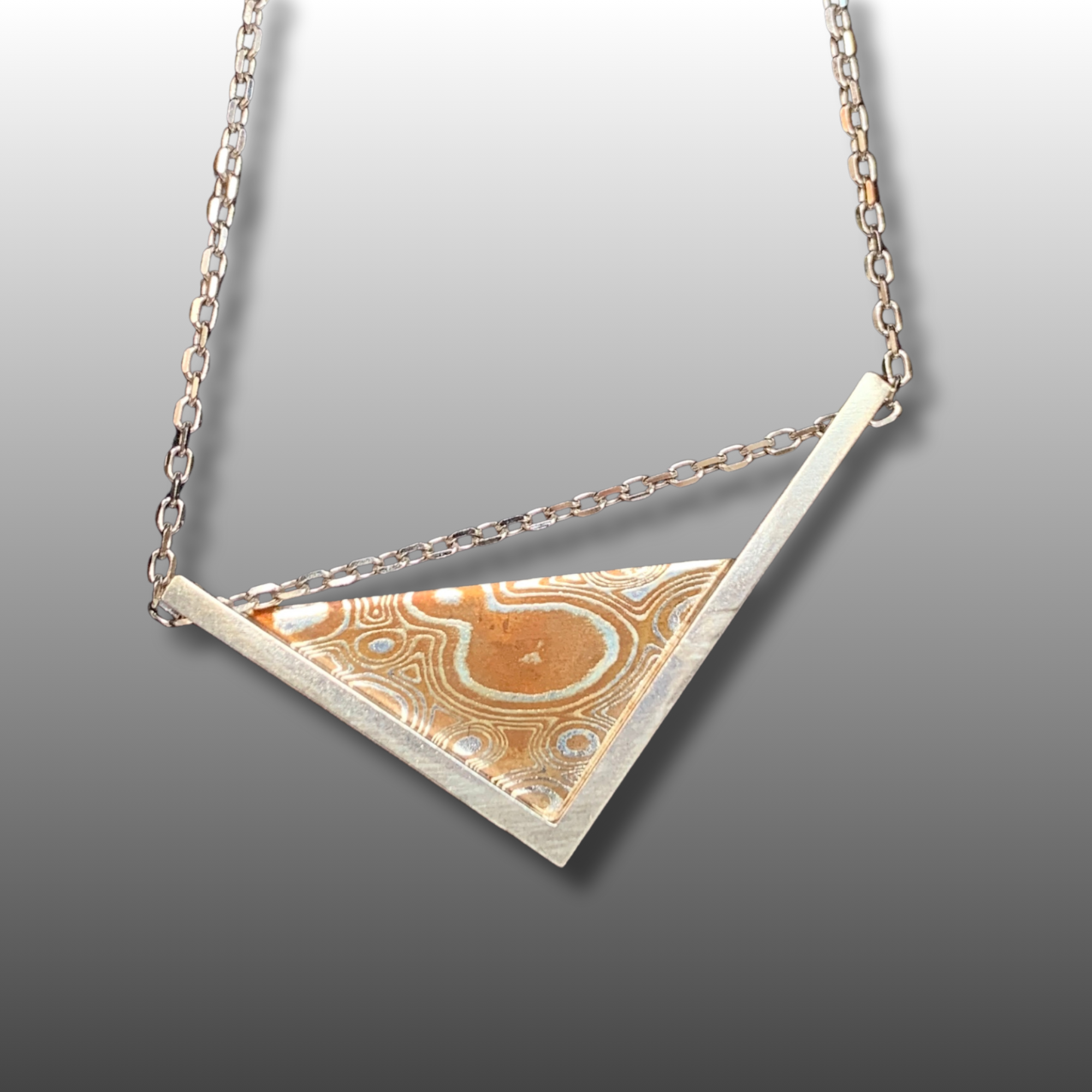 Damascus Triangle Necklace