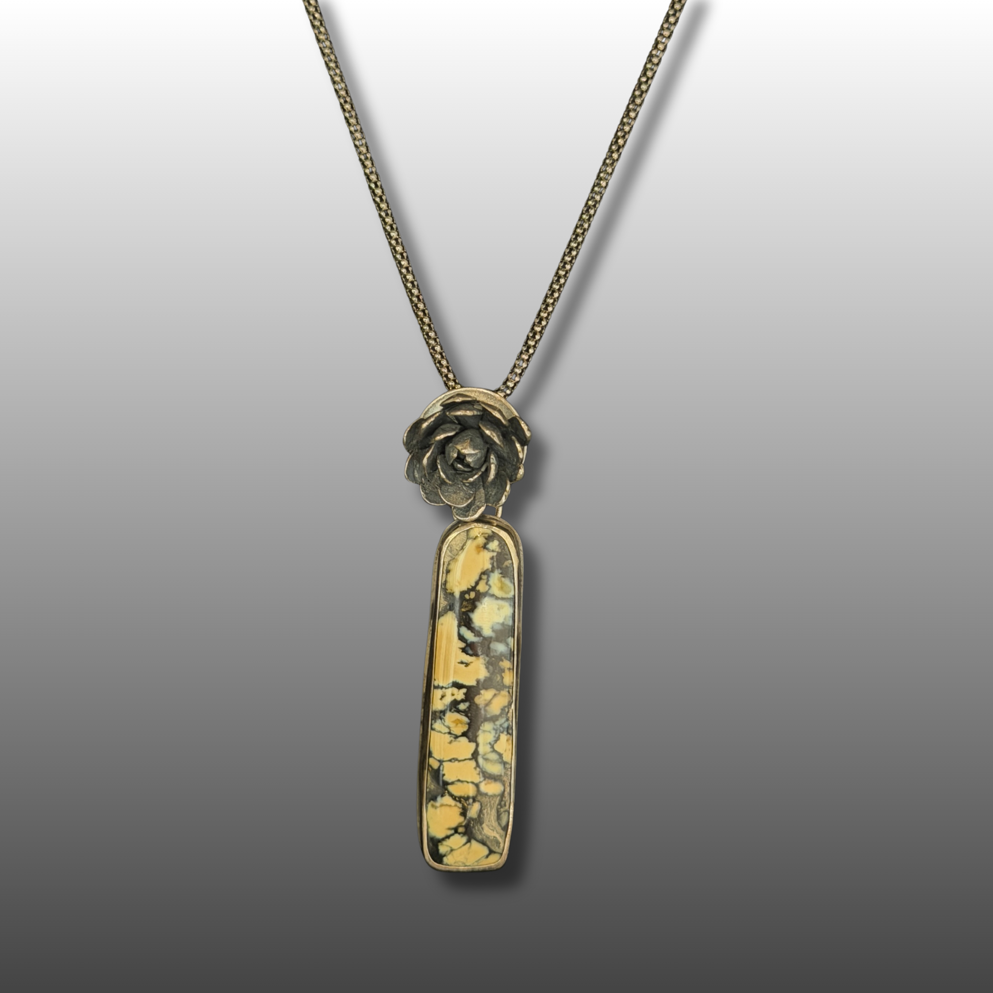 Nevada Turquoise and Cast Succulent necklace