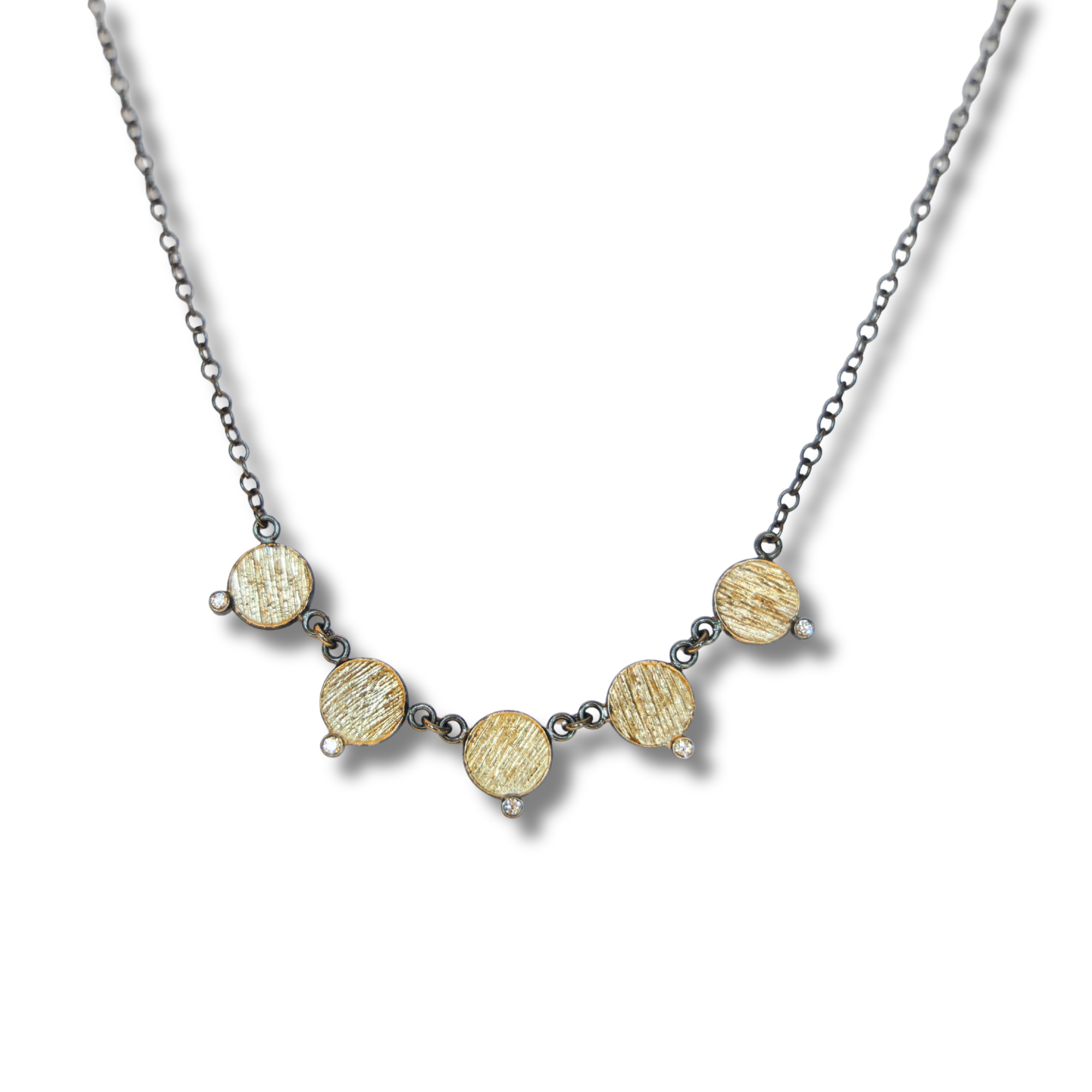 Orbit - Five Carved Circles Necklace