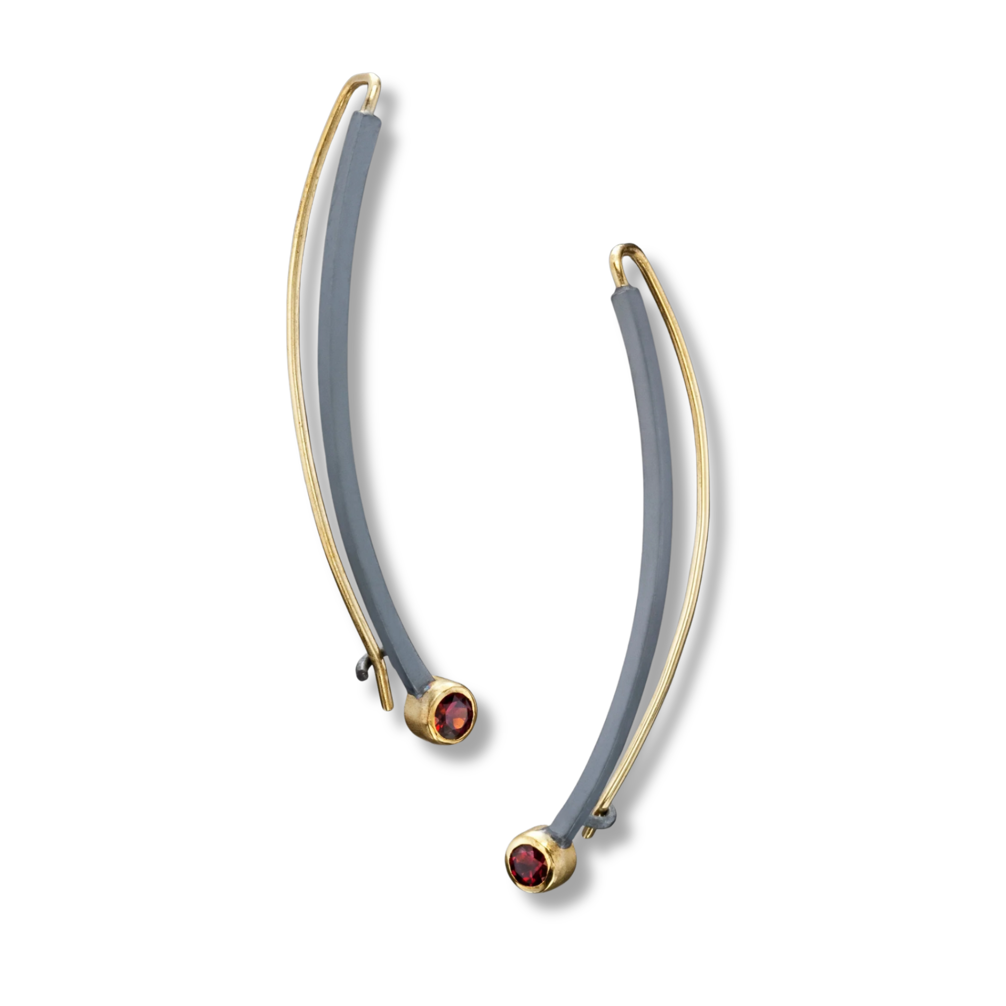 Face Framer Earrings with Garnets