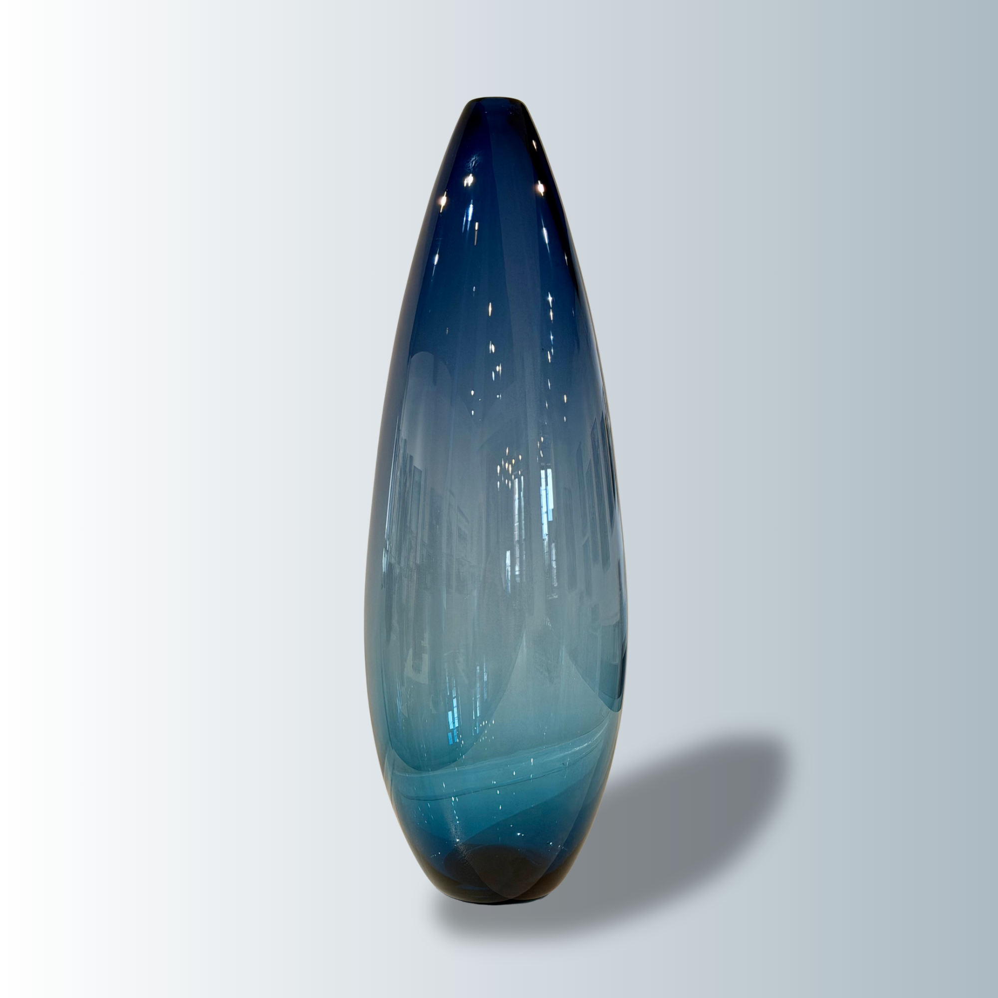 Large Glass Vessel Indigo and Cobalt Glass Vessel