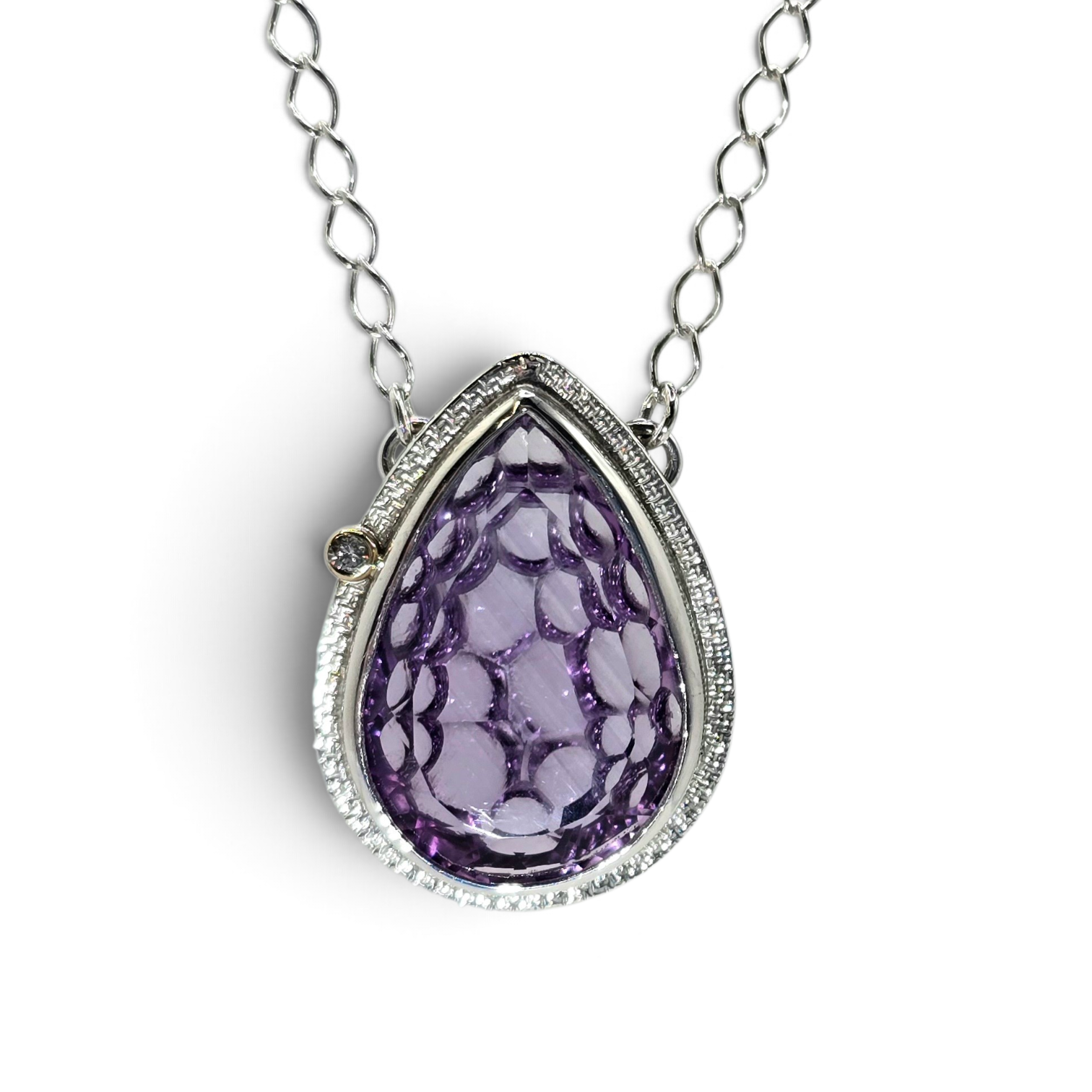 Bubble Amethyst Pendant Necklace