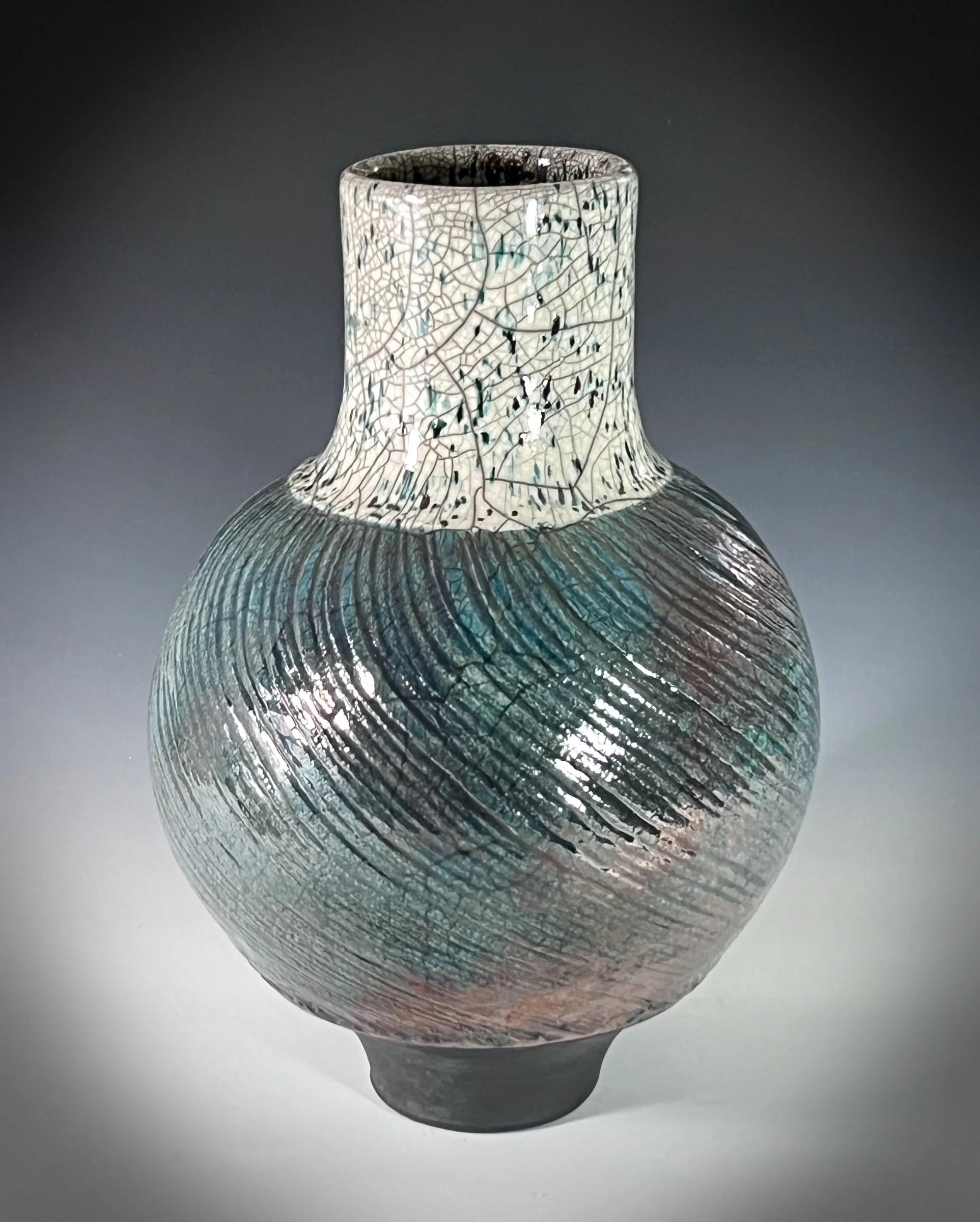 #4. Copper Spiral - Raku Vase - view 2.jpg