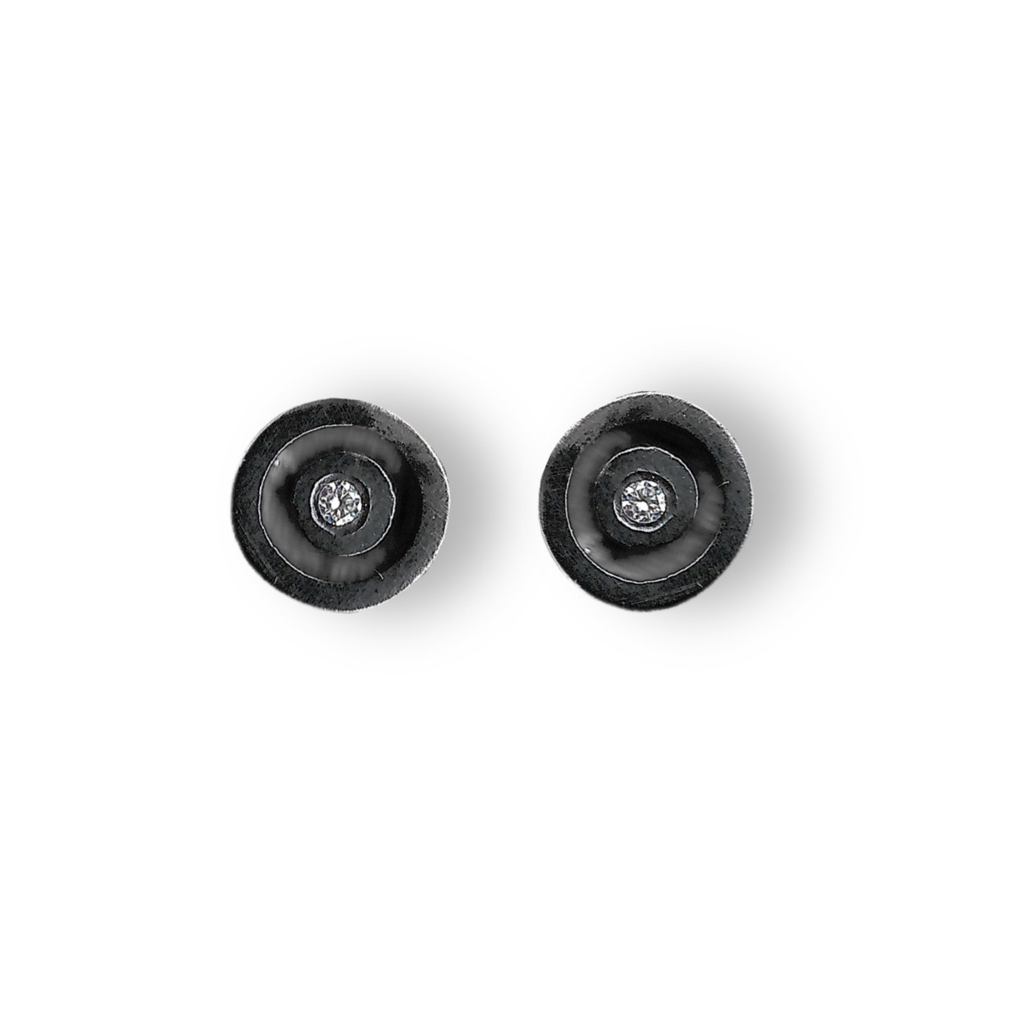 Circle Diamond Post Earrings