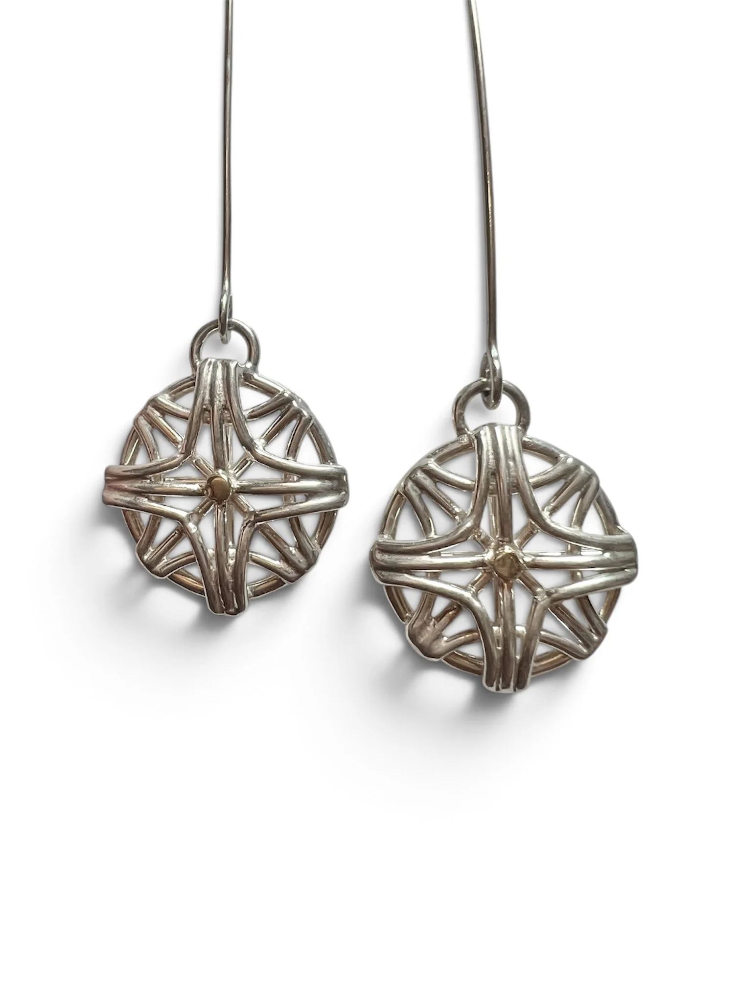 Circle Burst Dangle Earrings