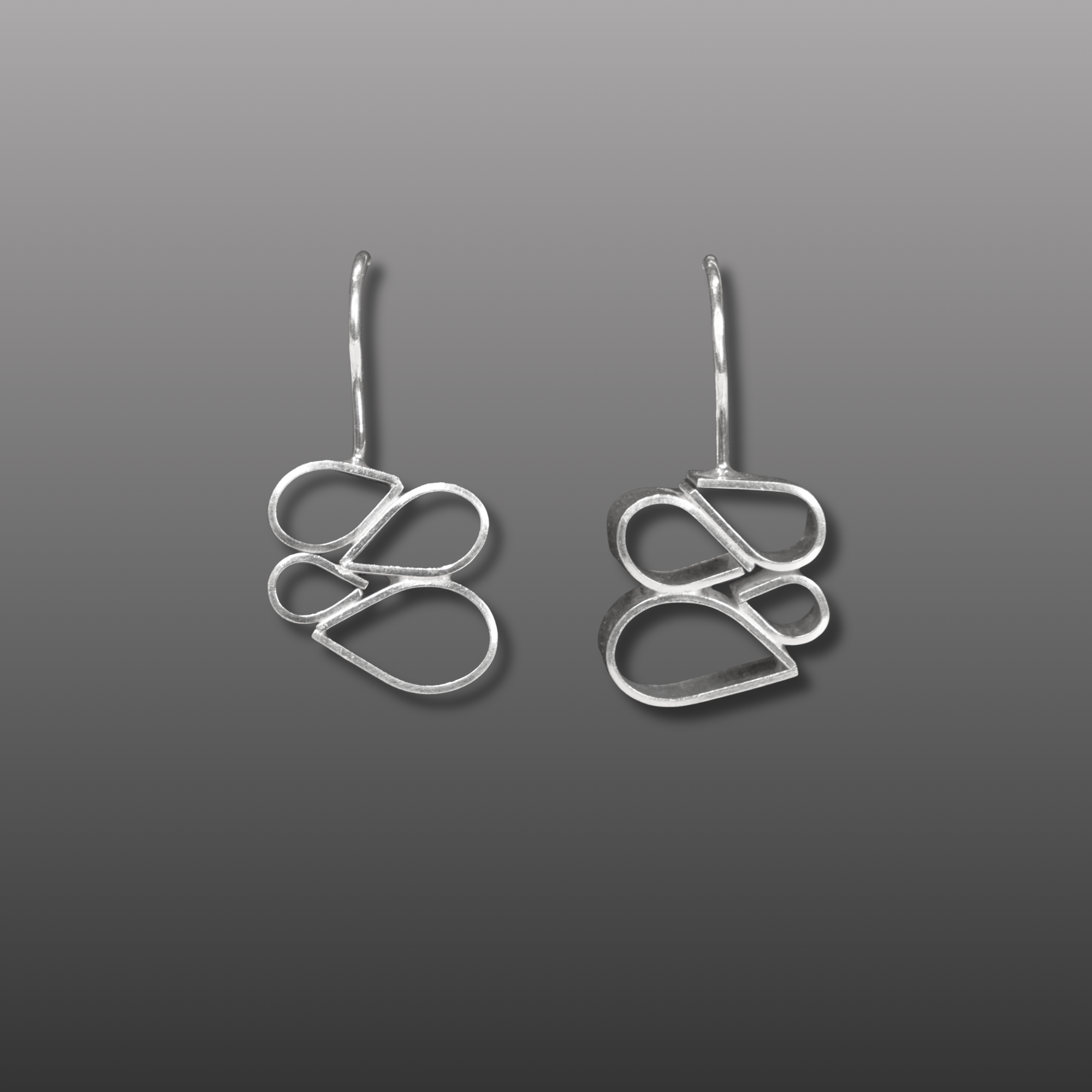 Four Teardrop Cluster Earrings
