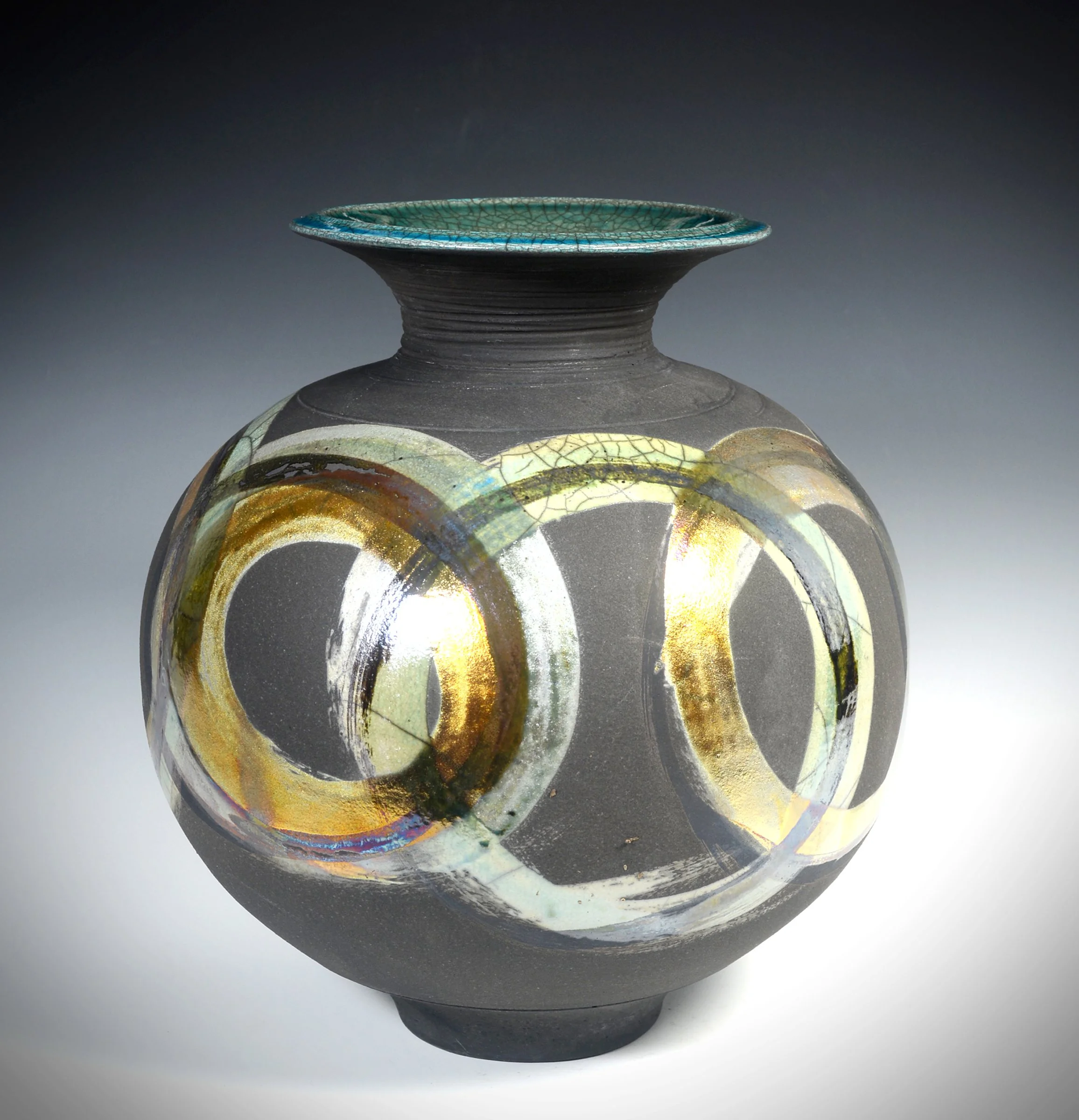 #2. Golden Circles - Raku Vase.jpg