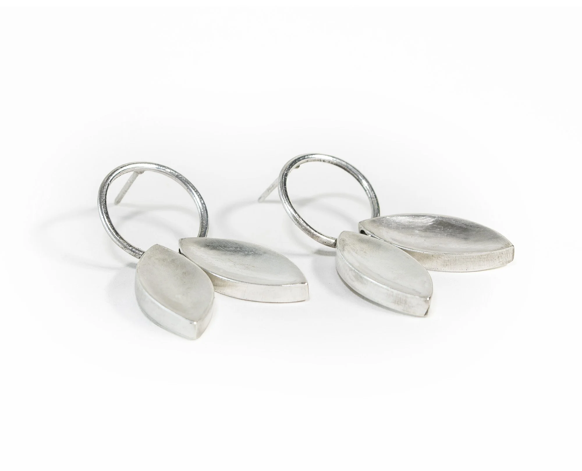 Sterling Silver Almond Earrings