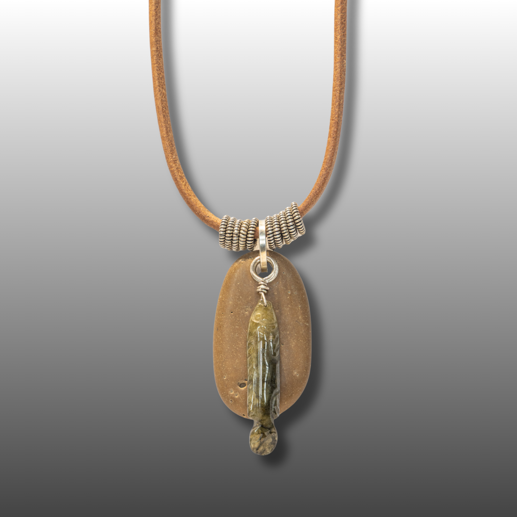 “Rock Leather Fish” Necklace