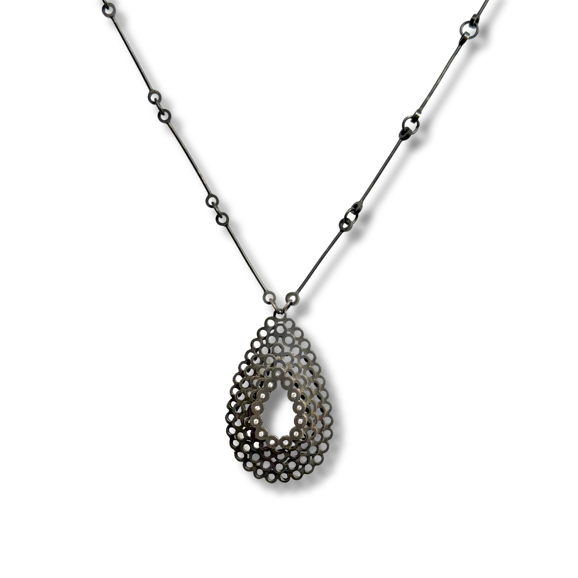 Teardrop and Diamond Necklace