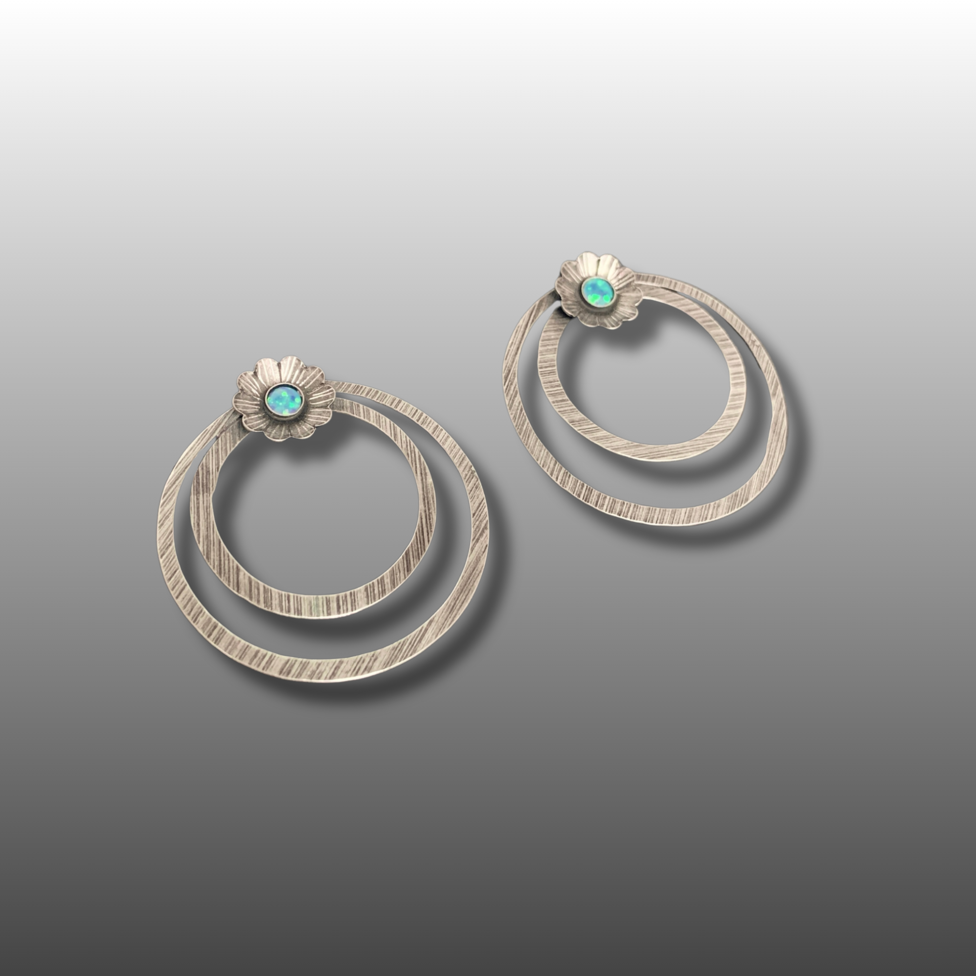Sterling Silver and Opal Earrings