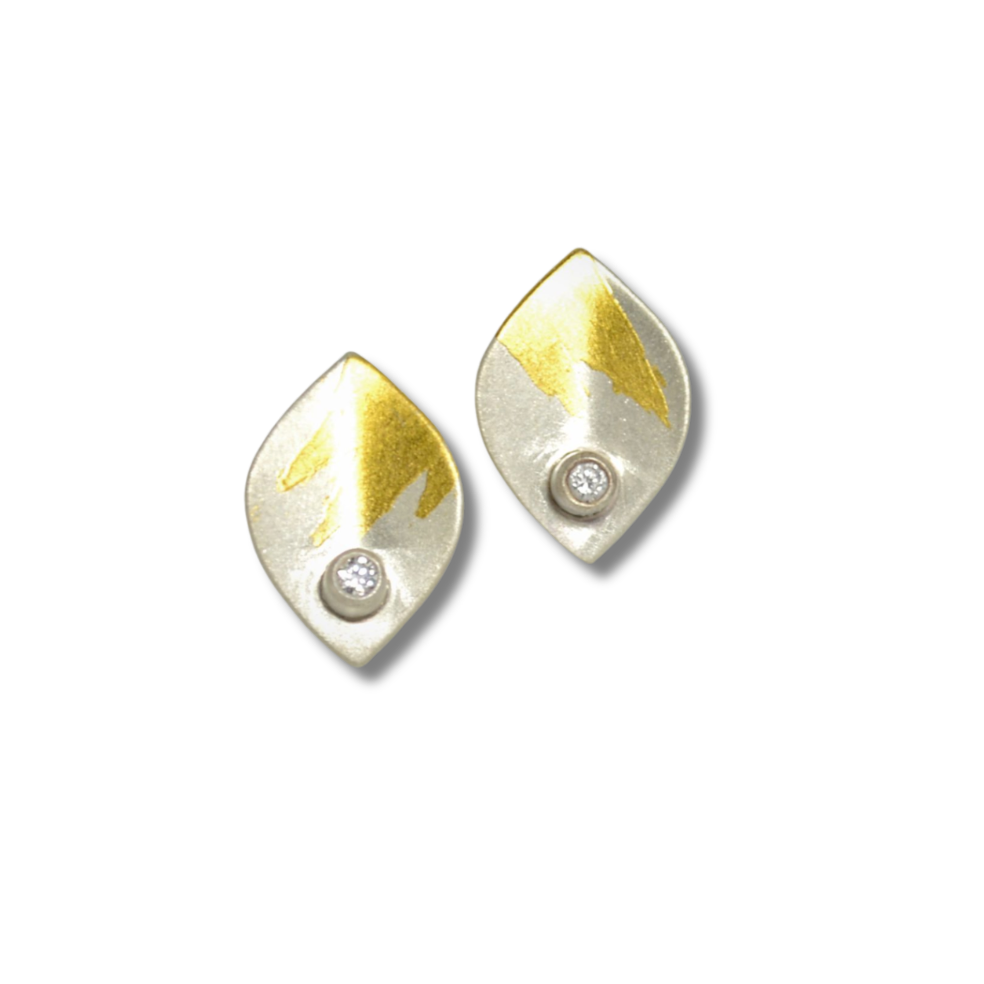 Petal & Diamond Stud Earrings
