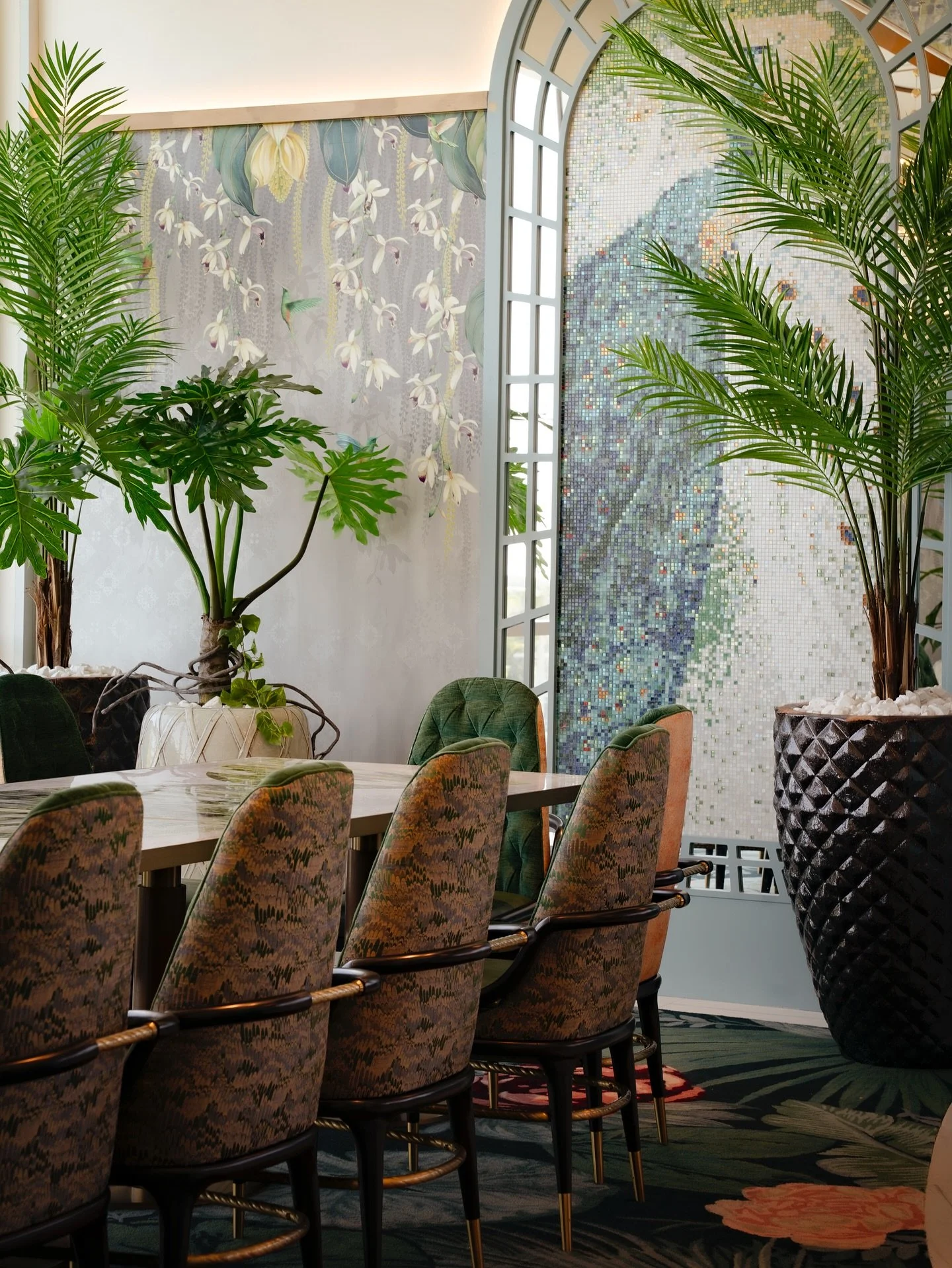 More vignettes from our collection of fabrications at Fort Lauderdale&rsquo;s newly reopened Pier Sixty-Six. In addition to the private club&rsquo;s circular bar, McKenzie Craft carefully curated materials for every surface of the 4th floor experienc