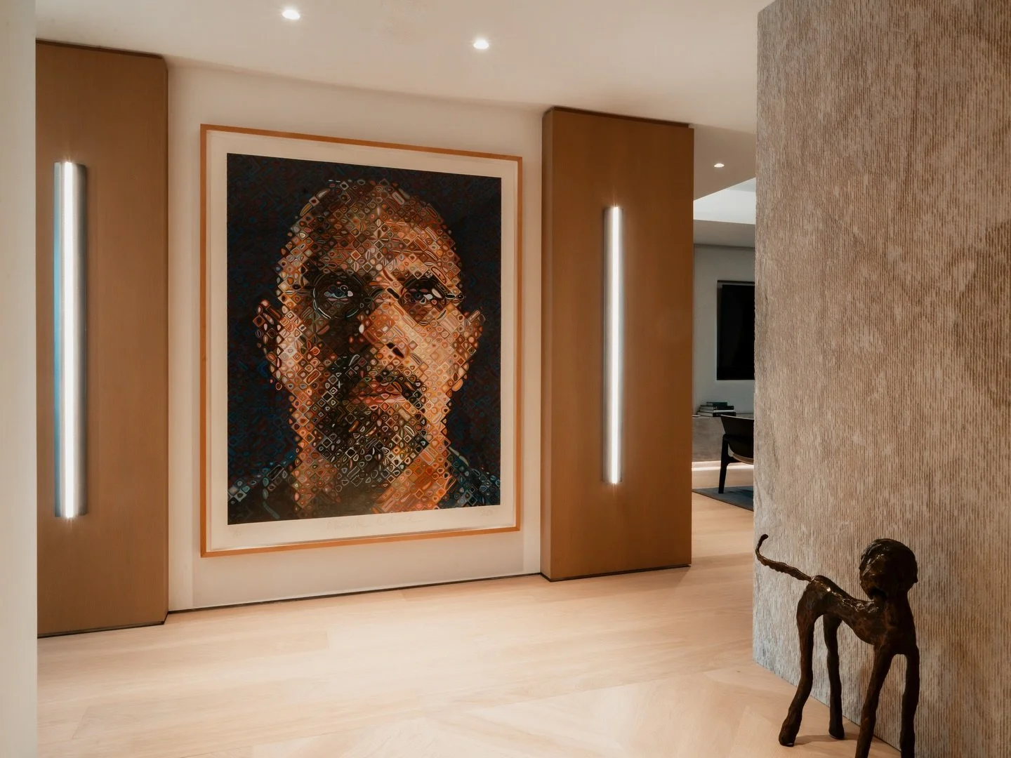 Bringing @meshberggroup vision to life at The Bath Club in Miami Beach. 

McKenzie Craft supplied this residence with a full suite of custom fabrications, cladding the space in a variety of luxurious textures and finishes. At the heart of the home, a