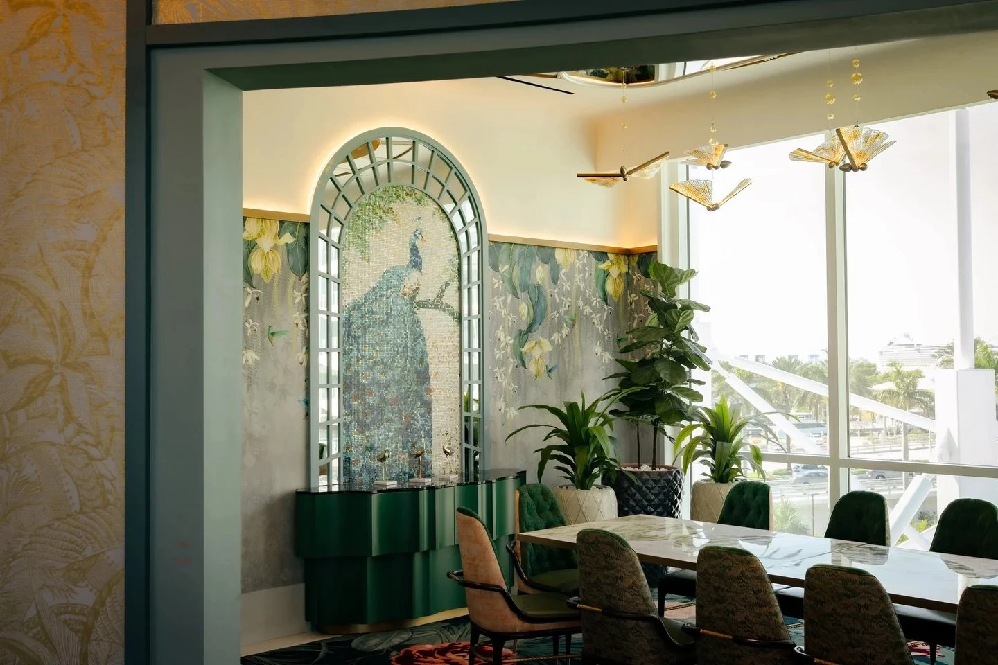 In addition to the iconic pier-top lounge, Pier Sixty-Six&rsquo;s members-only space boasts a wide variety of fabrications and finishes crafted in our Miami workshop. Our team meticulously produced every detail, from the intricate ceiling features an