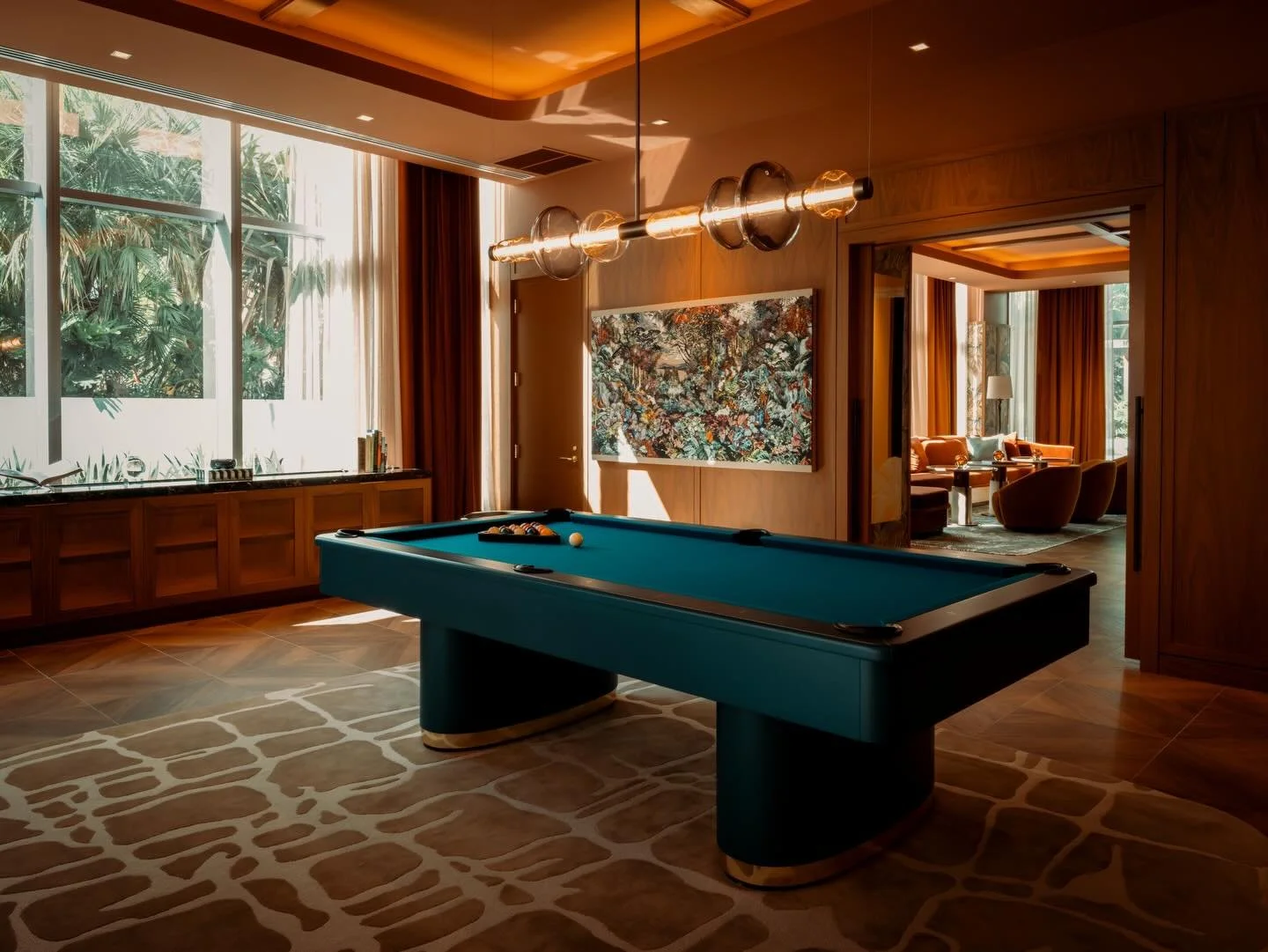 Floor-to-ceiling fabrications for Viceroy Brickell&rsquo;s billiard room including custom wall paneling throughout the space, a coffered ceiling with integrated lighting, and a custom cigar humidor built for residents&rsquo; dedicated use.

Part of a