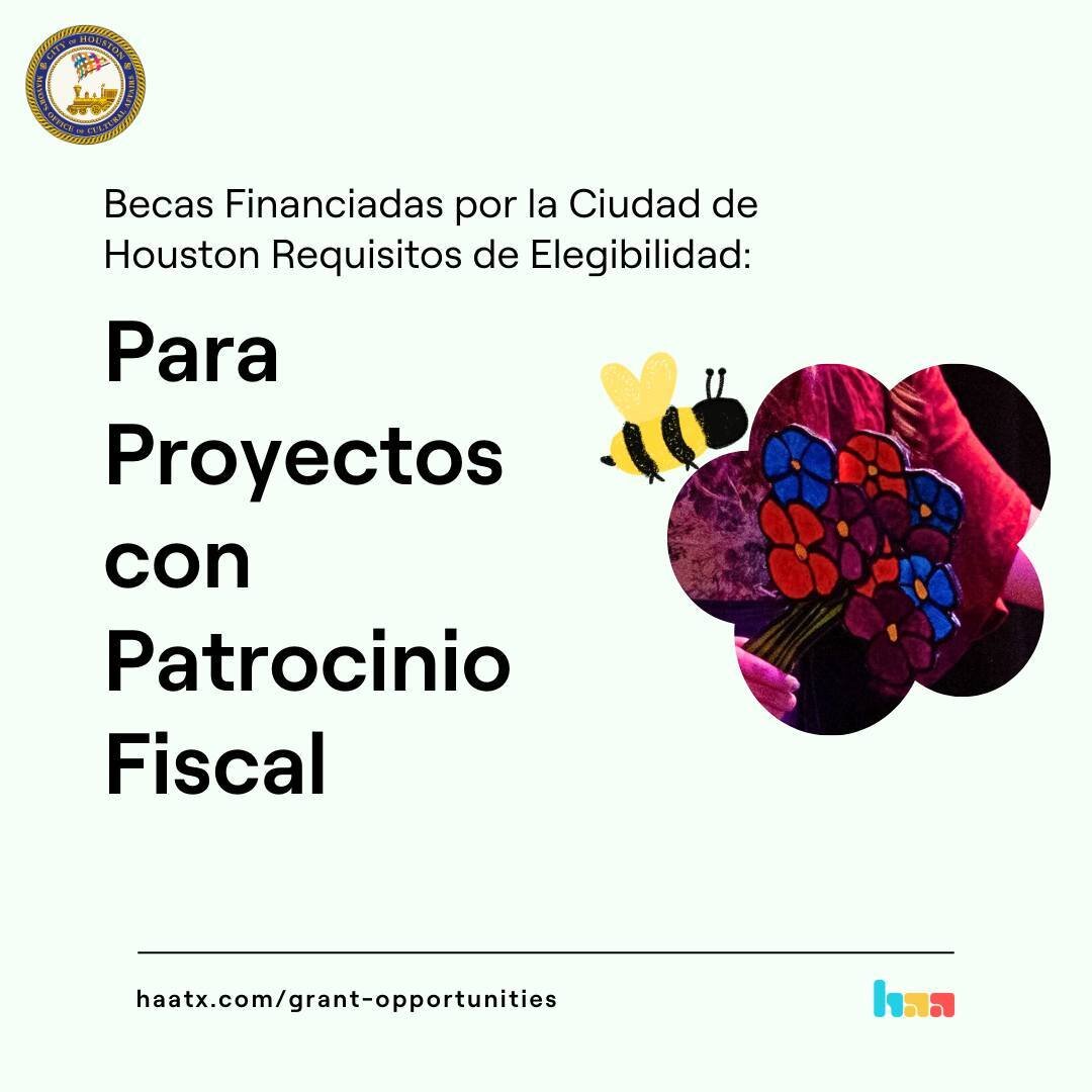 📣 A las nuevas organizaciones sin fines de lucro e iniciativas comunitarias: 🗣️ sus proyectos creativos pueden recibir fondos de las becas de la Ciudad de Houston! Los solicitantes deben residir dentro de los l&iacute;mites de la Ciudad de Houston 