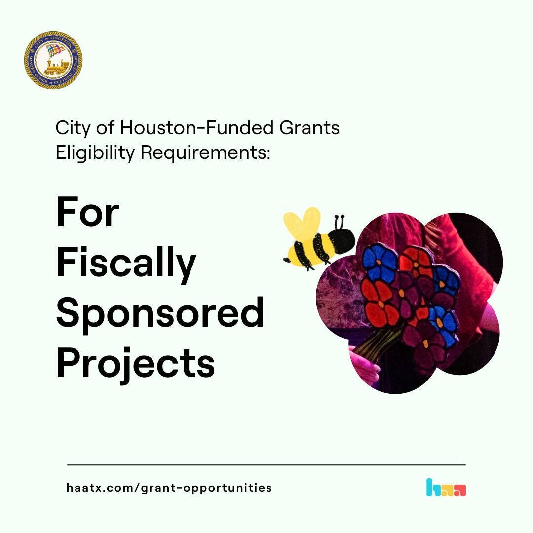 📣 To nonprofit startups and community initiatives: 🗣️ your creative projects could be funded by the City of Houston grants! Applicants must have residency within the City of Houston limits and have a fiscal sponsor headquartered within the City of 