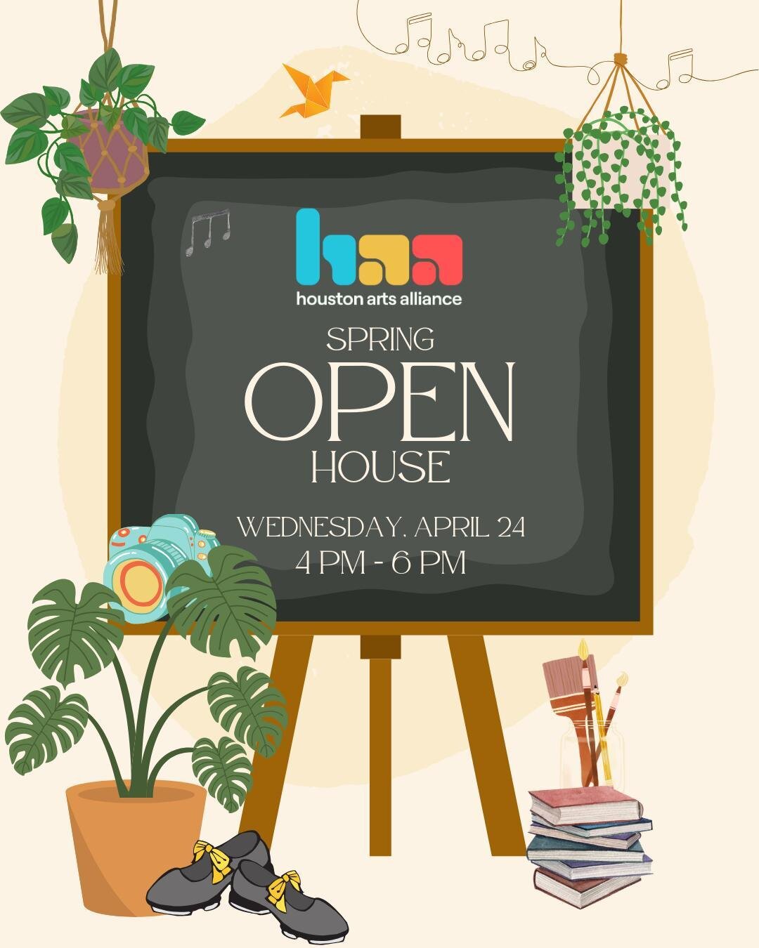 🌷✨ Embrace connection at our Spring Open House! 🎨 Come meet HAA board members and staff and mingle with Houston's vibrant arts community. Whether you are an artist, creative, an arts administrator, donor or simply someone who wants to learn more ab