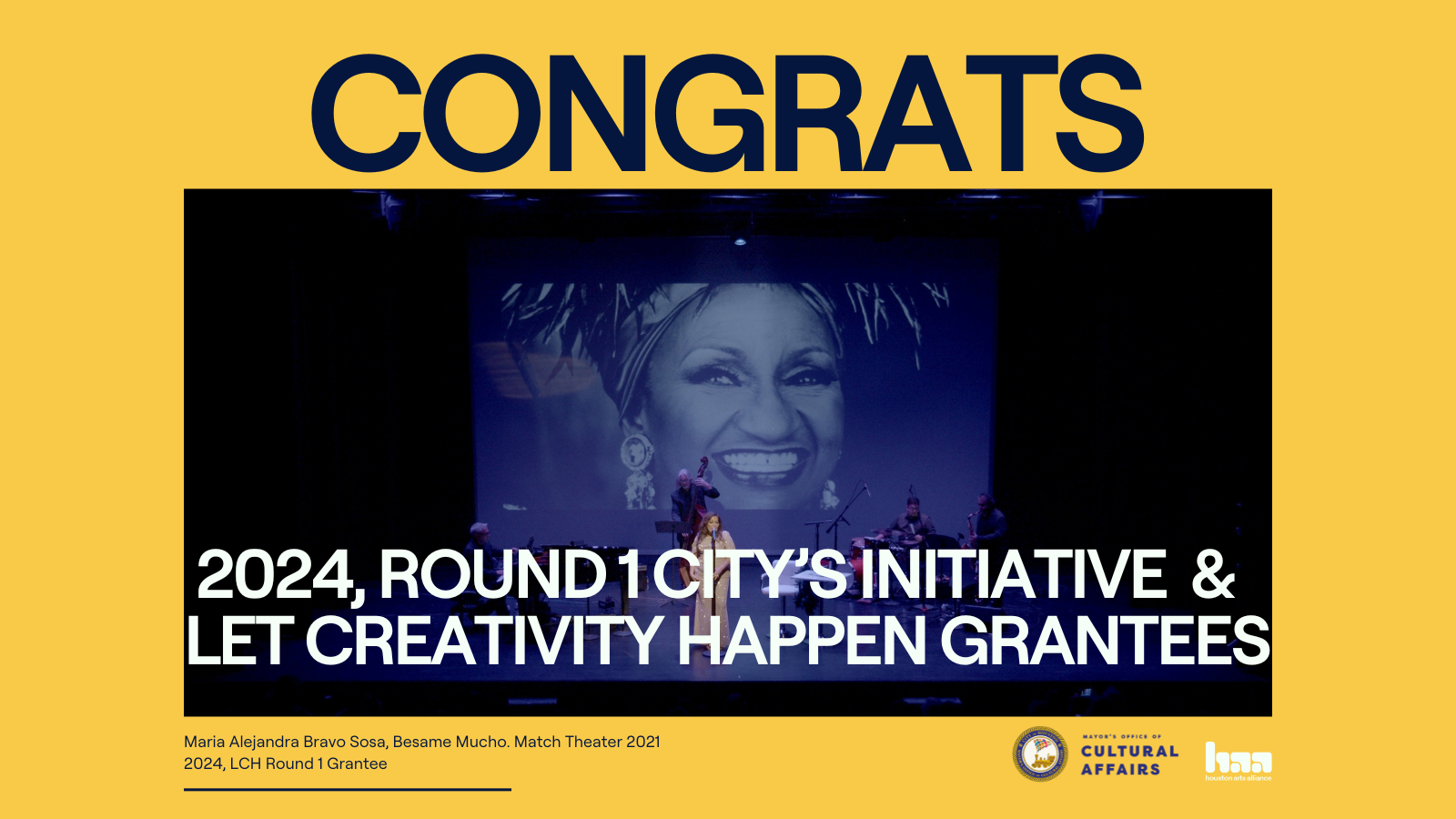 Congratulations to the 2024, Round 1 of City’s Initiative and Let Creativity Happen Grantees!