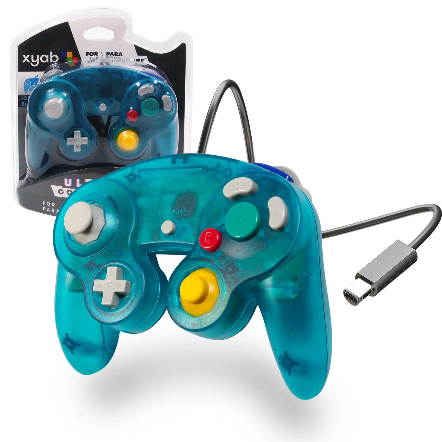 XYAB Premier Ice Blue Nintendo GameCube, Wii/Wii U Switch Controller