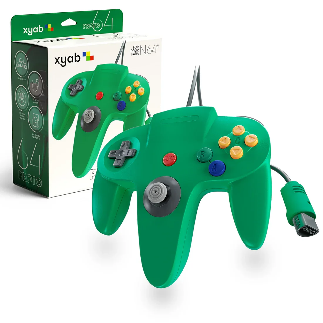 XYAB Premium Green Nintendo 64 Controller