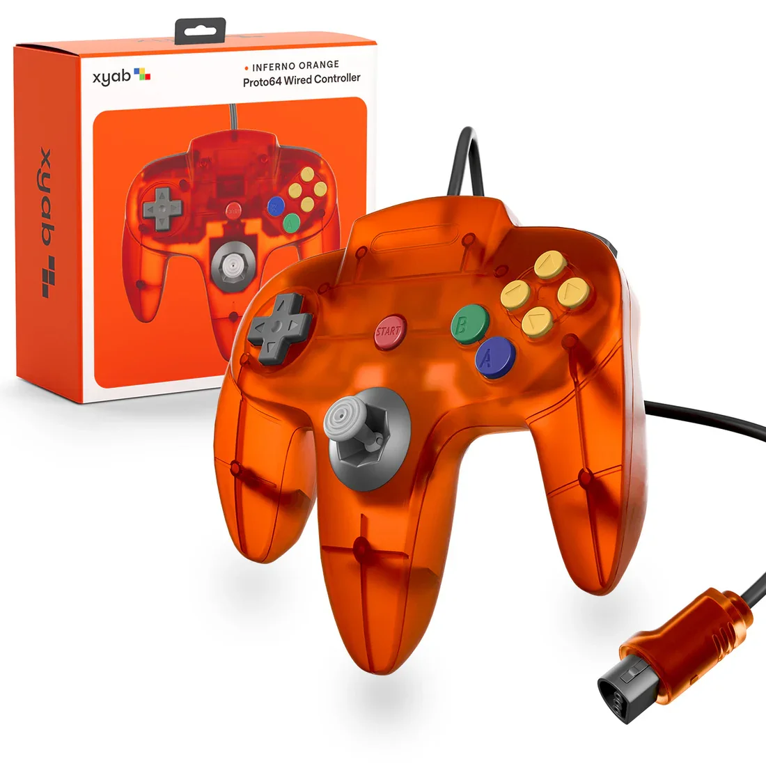 XYAB Premium Infernal Orange Nintendo 64 Controller