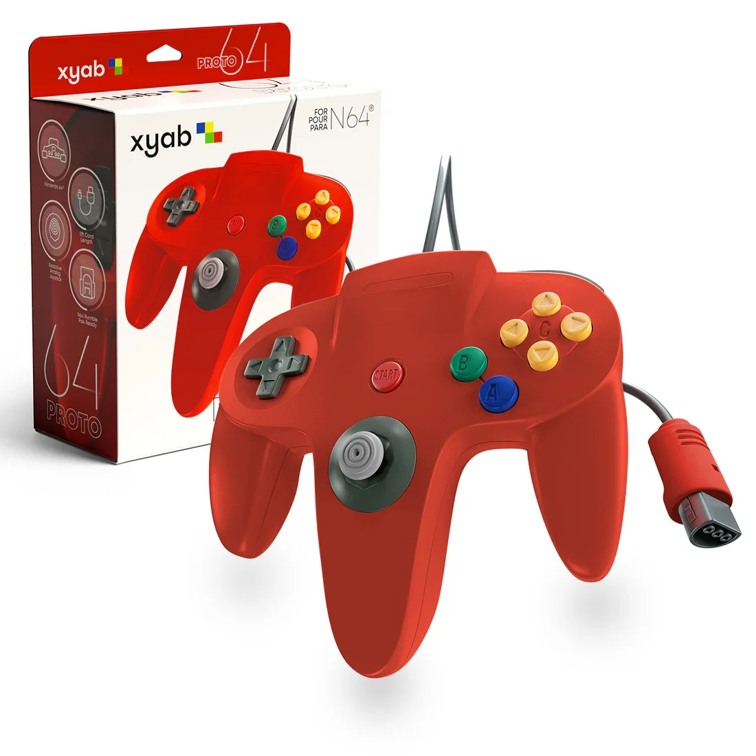 XYAB Premium Red Nintendo 64 Controller