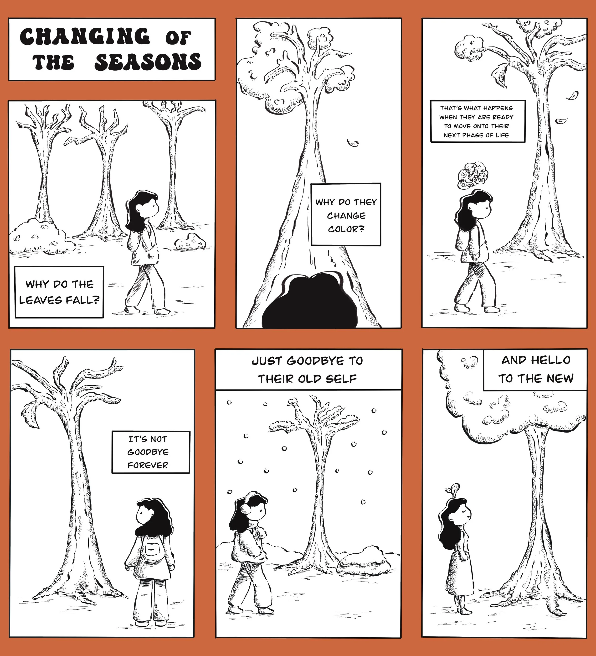 "Changing of the seasons" Comic strip for the columbia chronicle