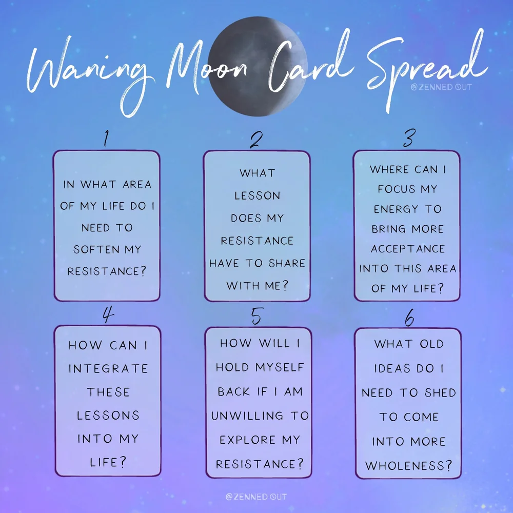 Sinking into acceptance // 4 Rituals for the Waning Moon + Card Spread ...