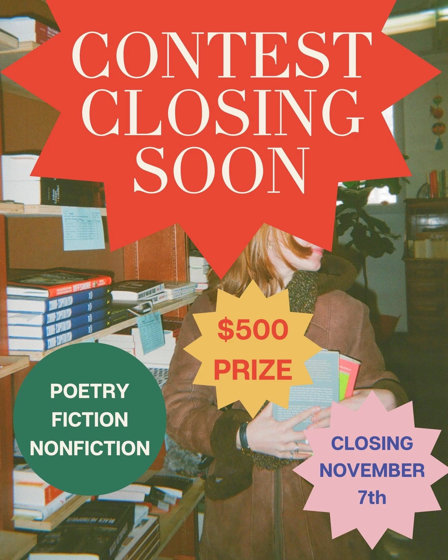 Our PRINT CONTEST is closing SOON&mdash;get your submissions in before November 7th. Winners in Poetry, Nonfiction, and Fiction will receive a $500 prize. Works of translation are welcome.