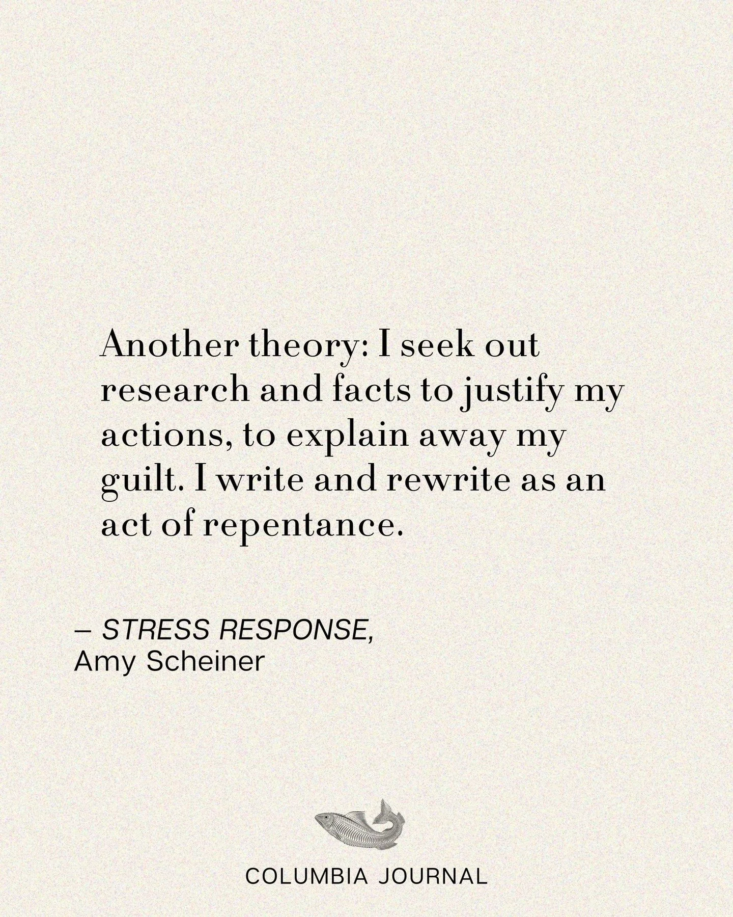 STRESS RESPONSE by Amy Scheiner is now live on our website. Read the whole work in our Nonfiction Column. Link in bio.