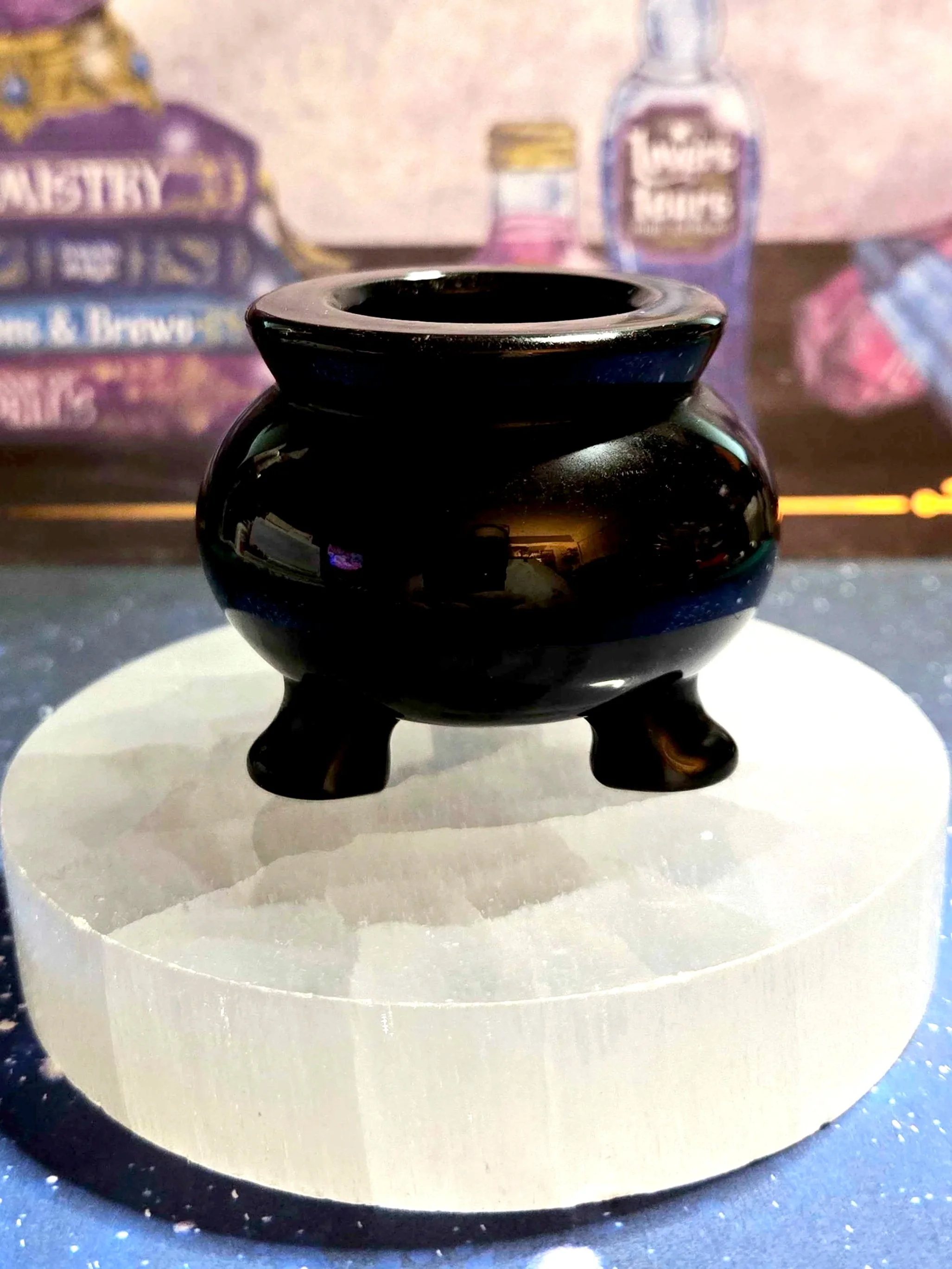 Crystal Black Obsidian Cauldron