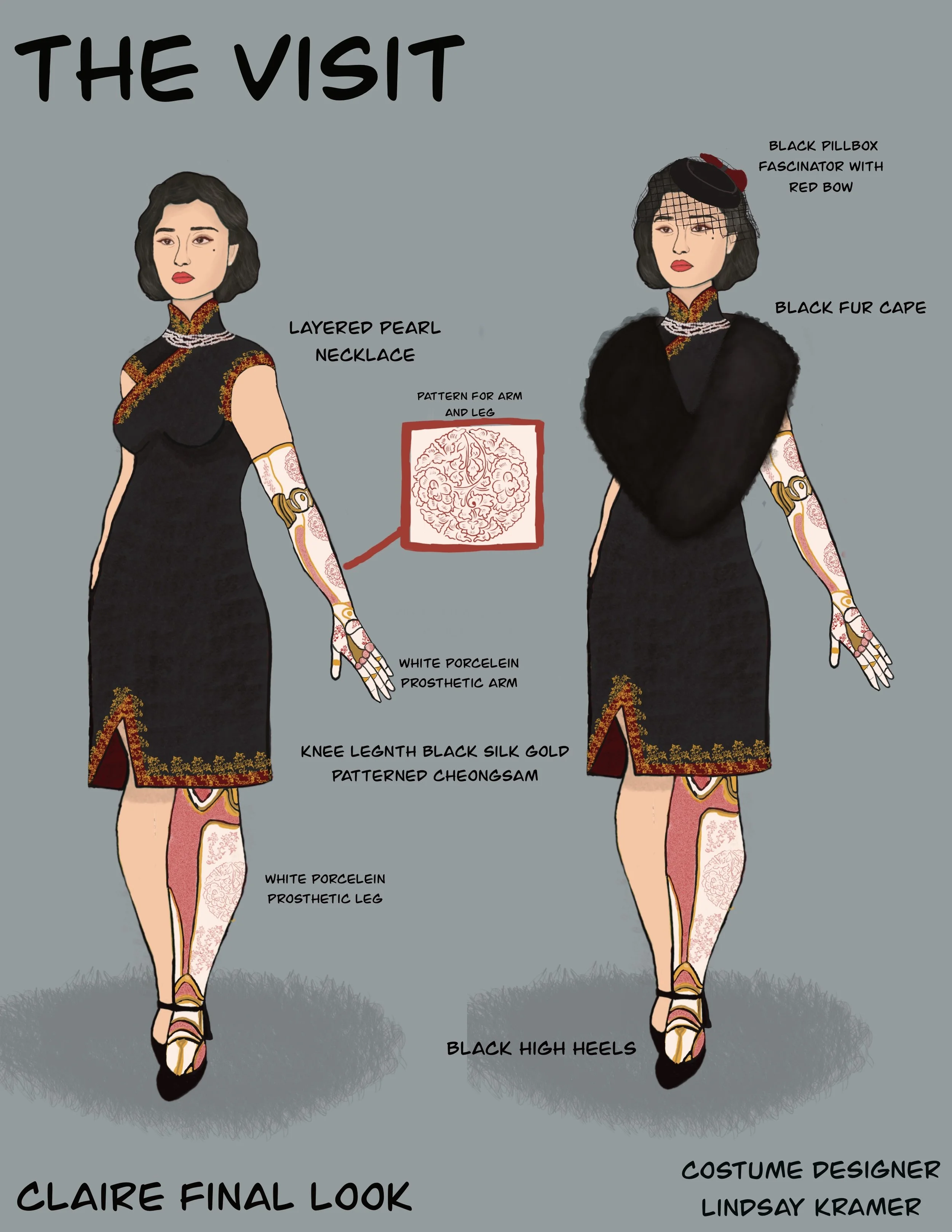 THE VISIT CLAIRE FINAL LOOK COSTUME SKETCH 