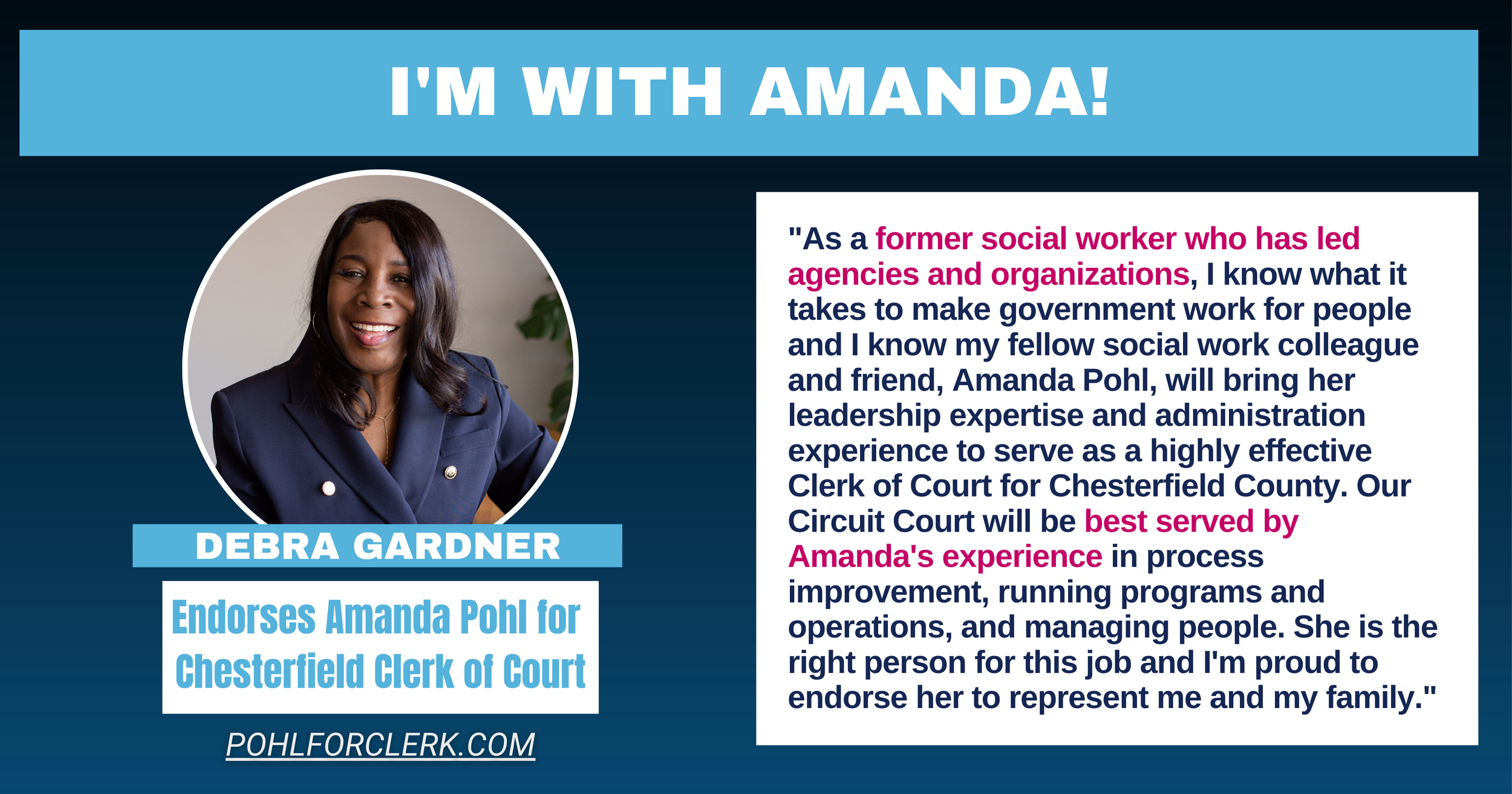 Debra Gardner — Pohl for Clerk in Chesterfield