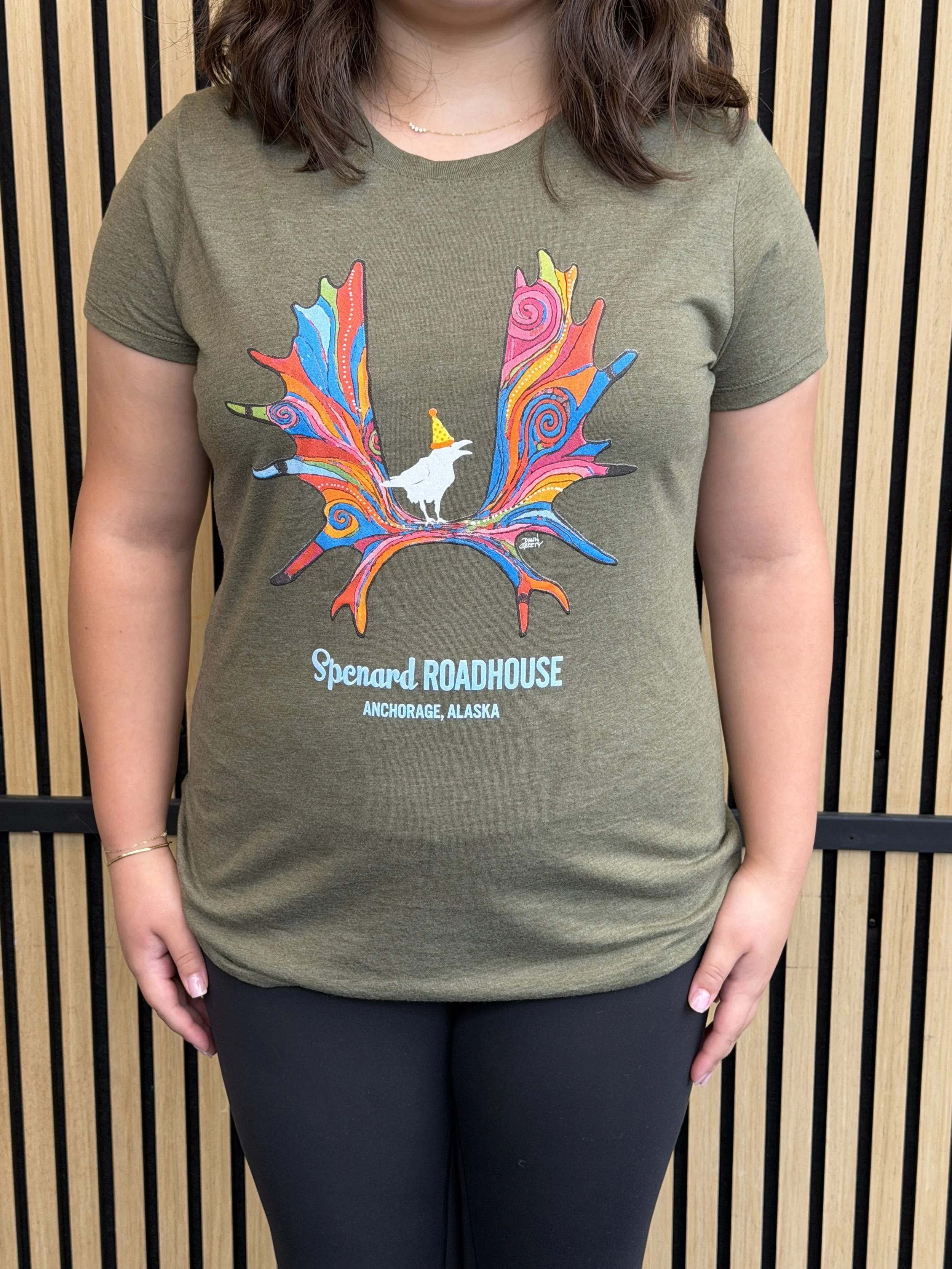 Women's Olive Rainbow Antler