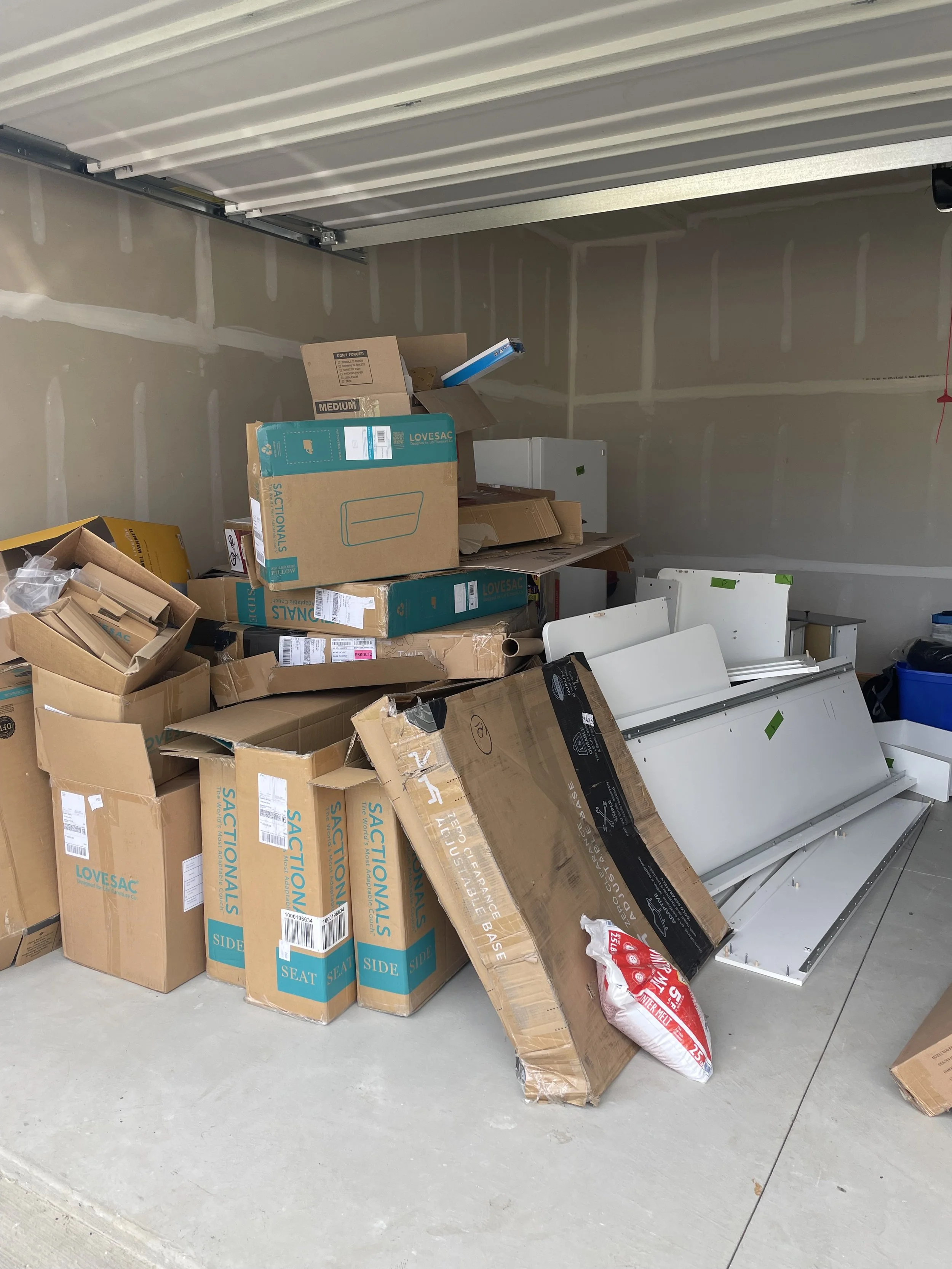 Storage locker before trash removal