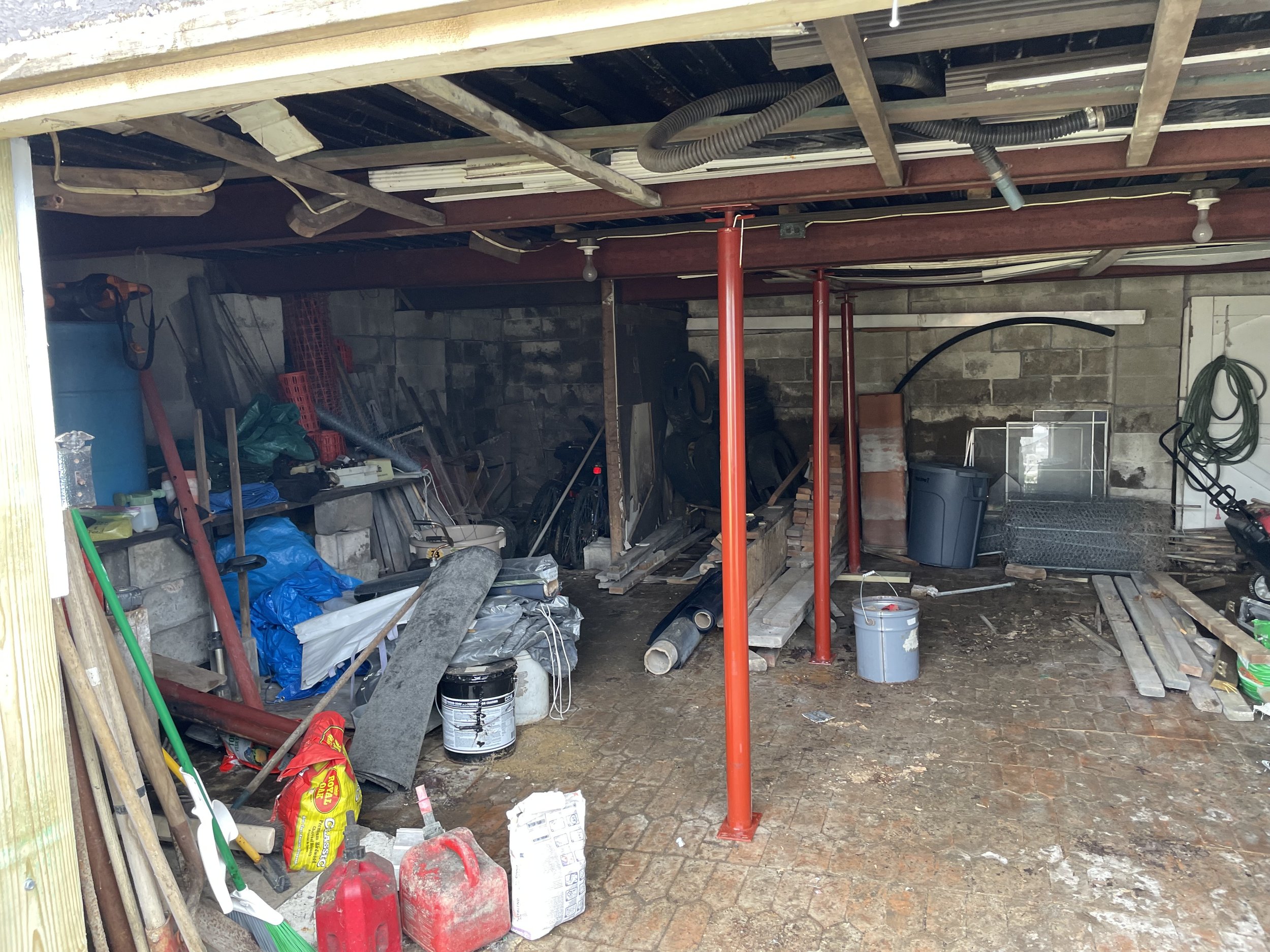 Garage before trash removal