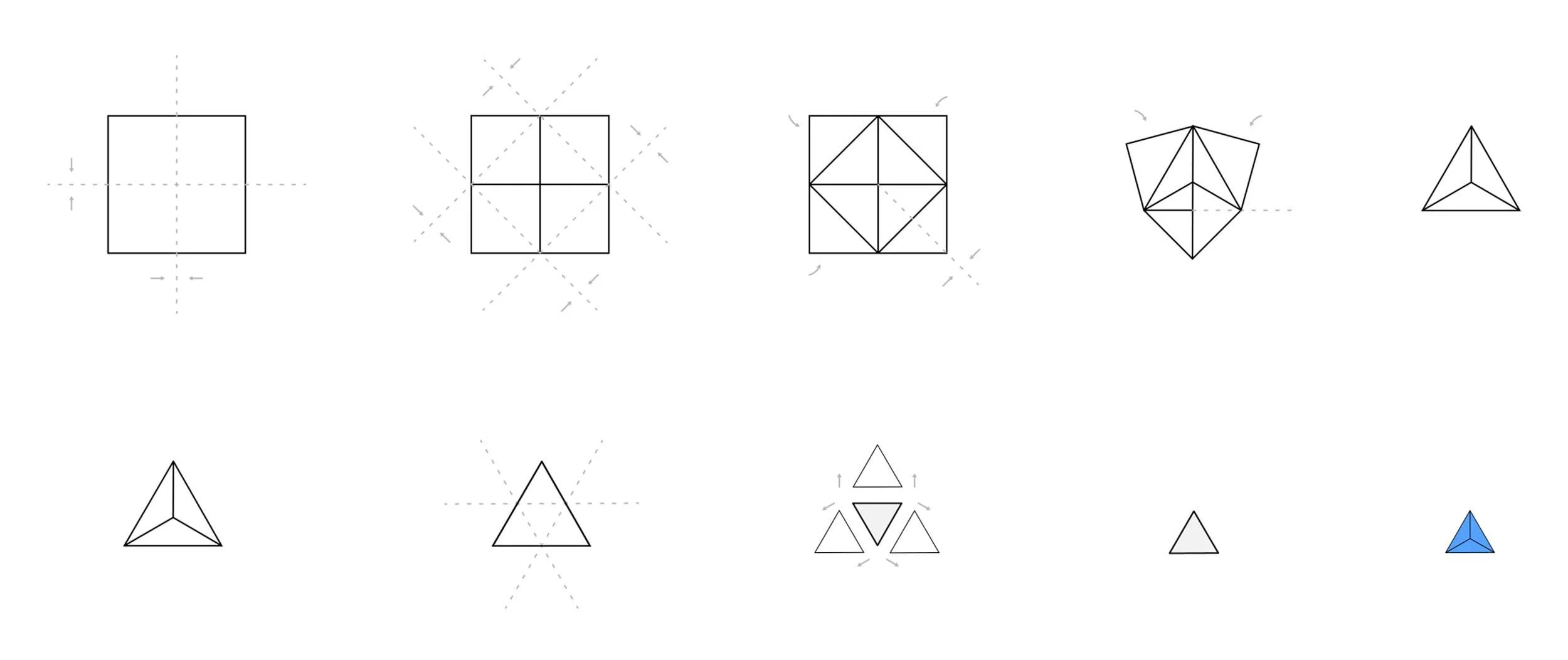 Method of folding origami in a minimal style