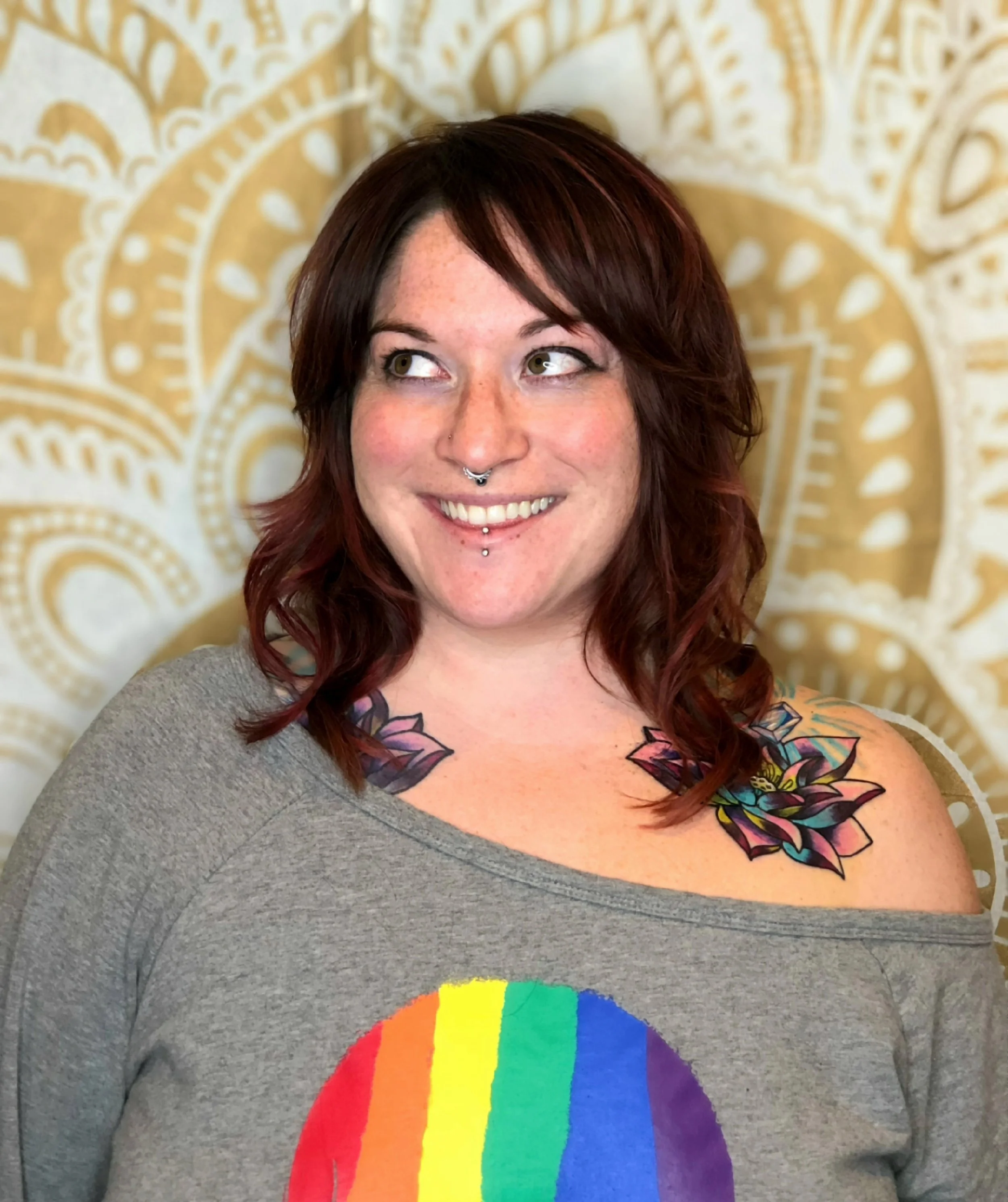 women's natural blended grey hair color cut