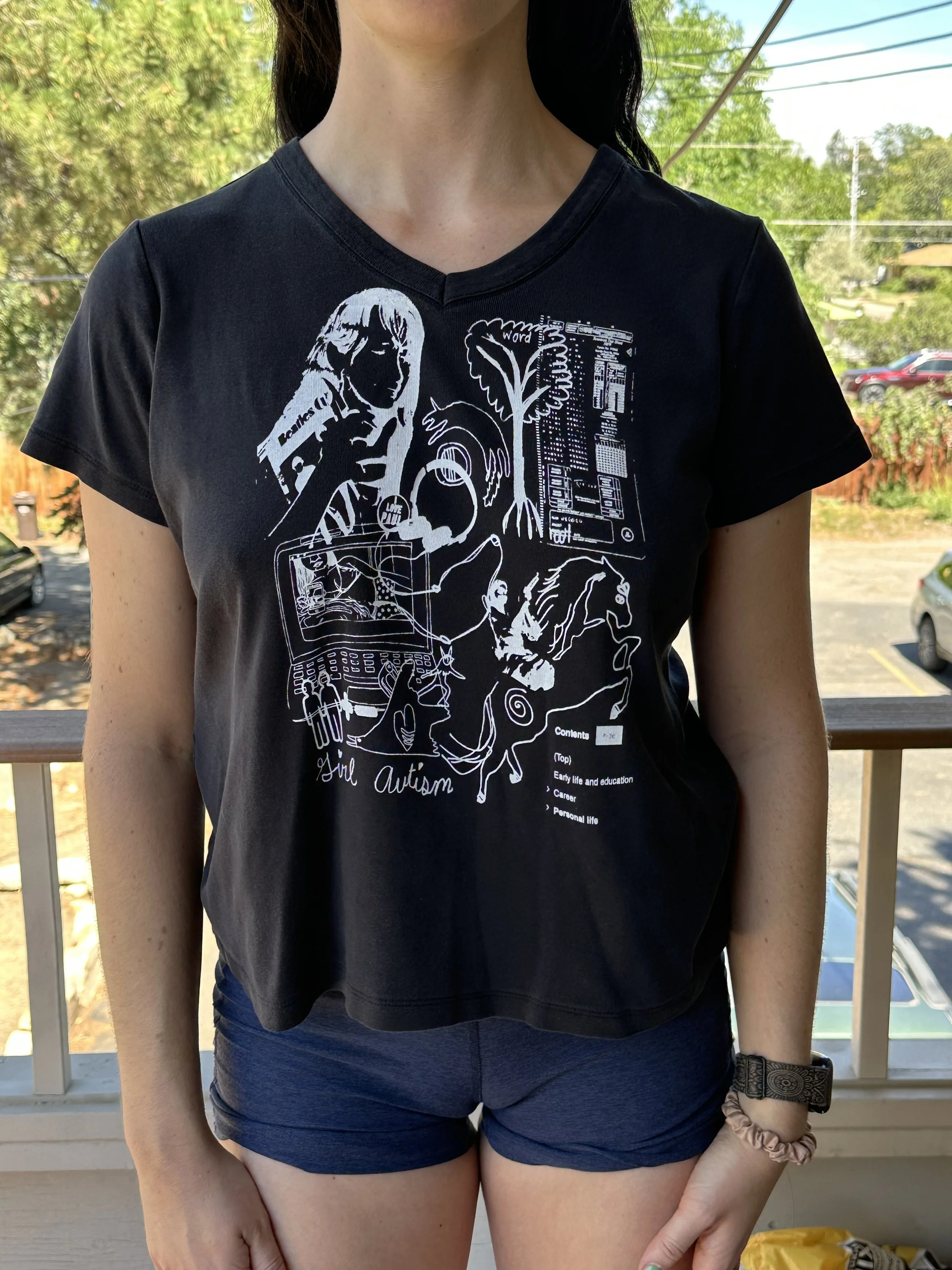 Black V-Neck Tee (M)