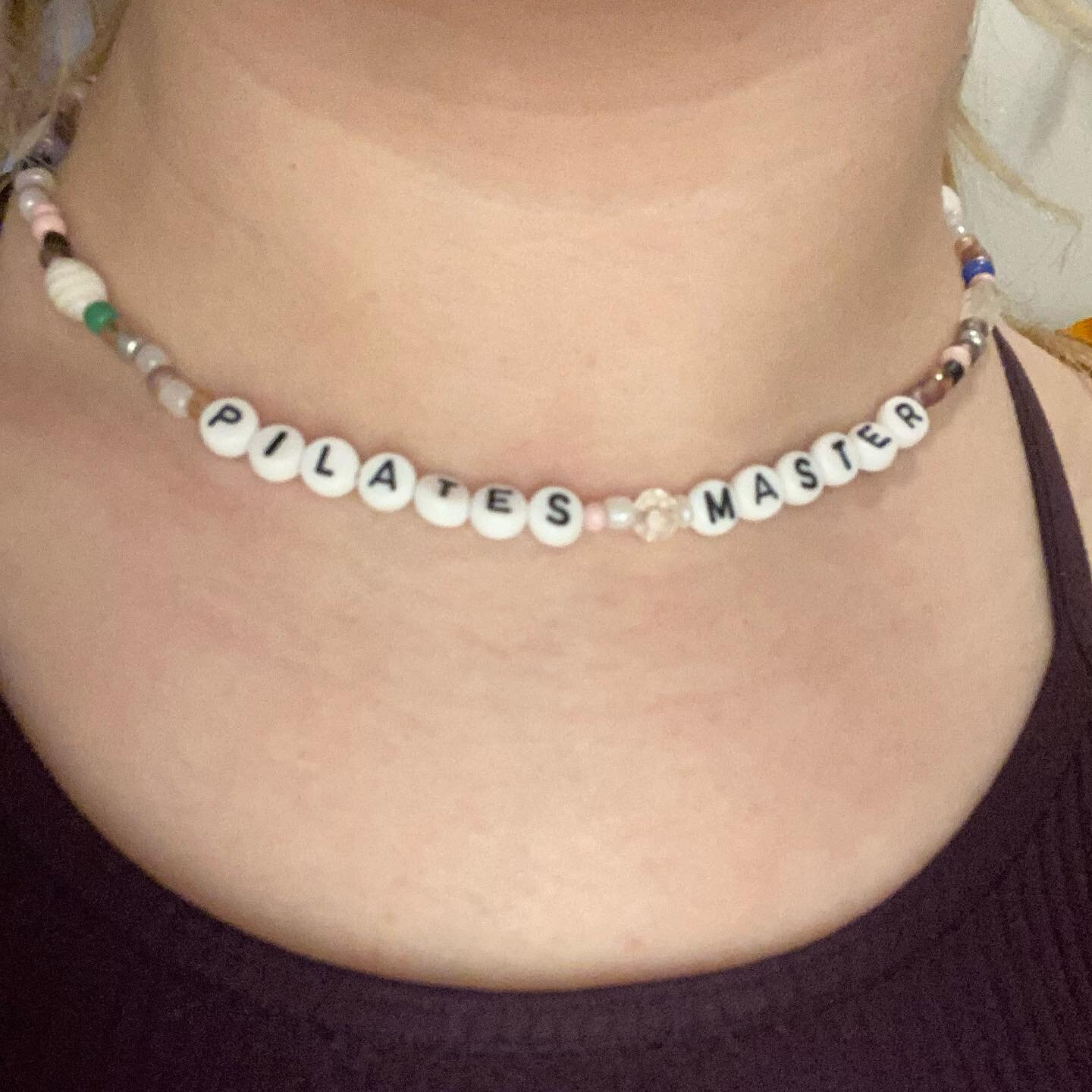 as a surprise for finishing my comprehensive certification, Rachel and @madelimb gave me this beautiful necklace 💖 I can only hope to one day earn the title of ✨Pilates master ✨
