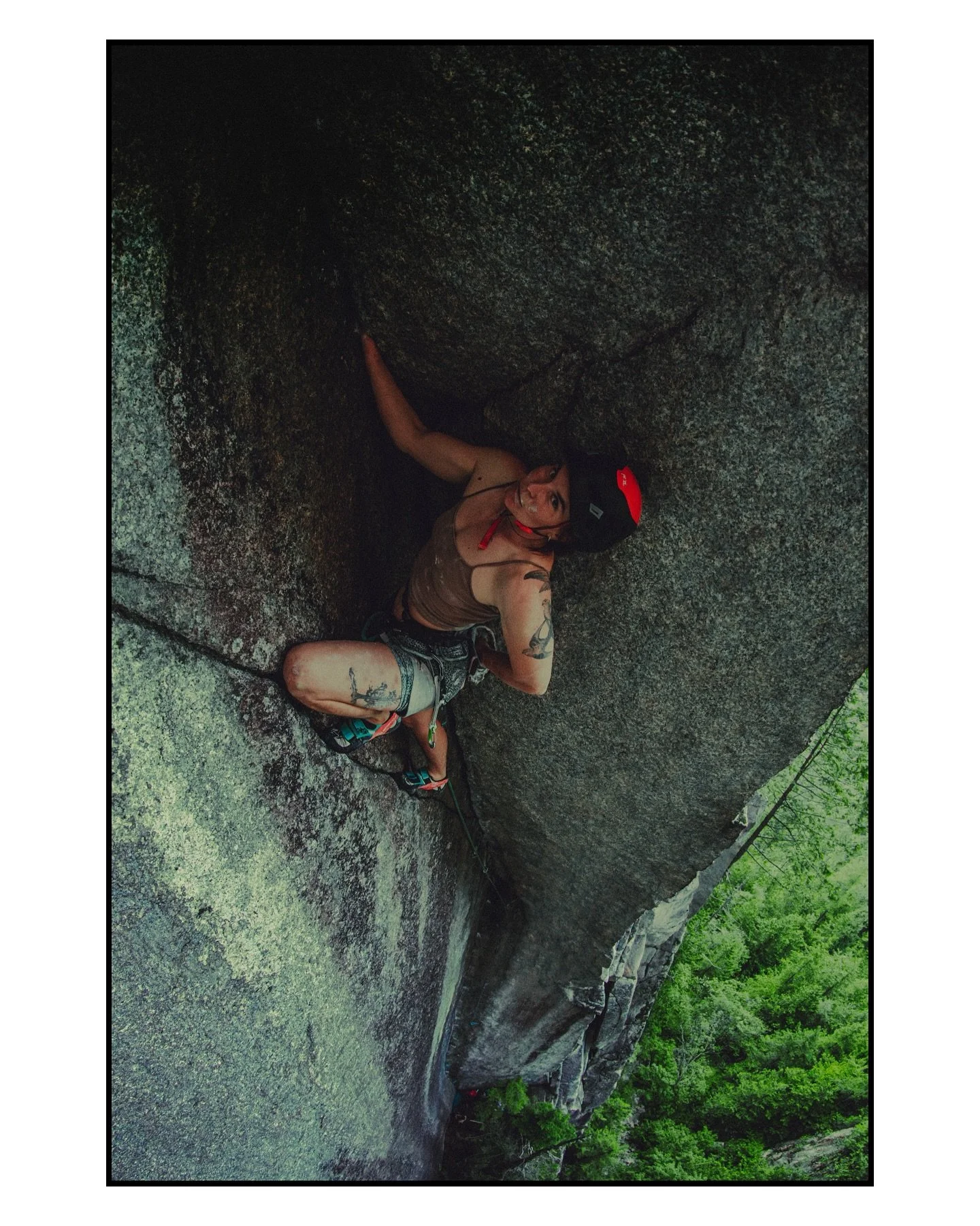 Alix Morris on The Great Arch
-
Skwxw&uacute;7mesh - Summer 25&rsquo;

Stem corners like this mega pitch near the North Apron are fascinating to watch anyone climb on and Alix will say say the same when she climbs it. Deploying a barrage of micro bet