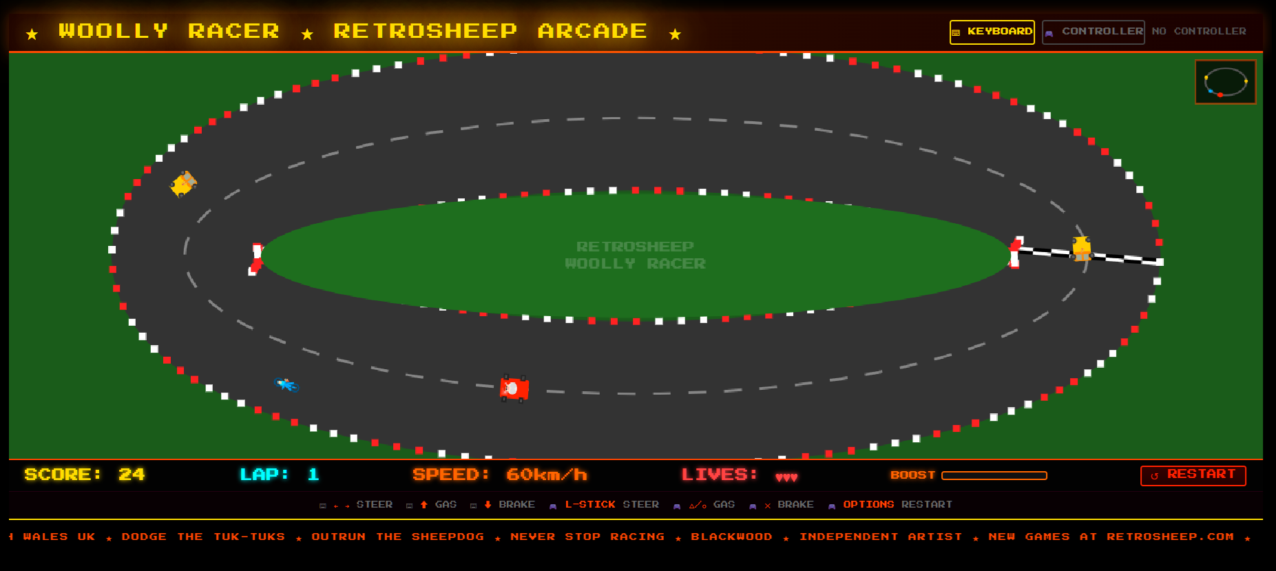 Woolly Racer  Free Retro Racing Game  Retrosheep Arcade