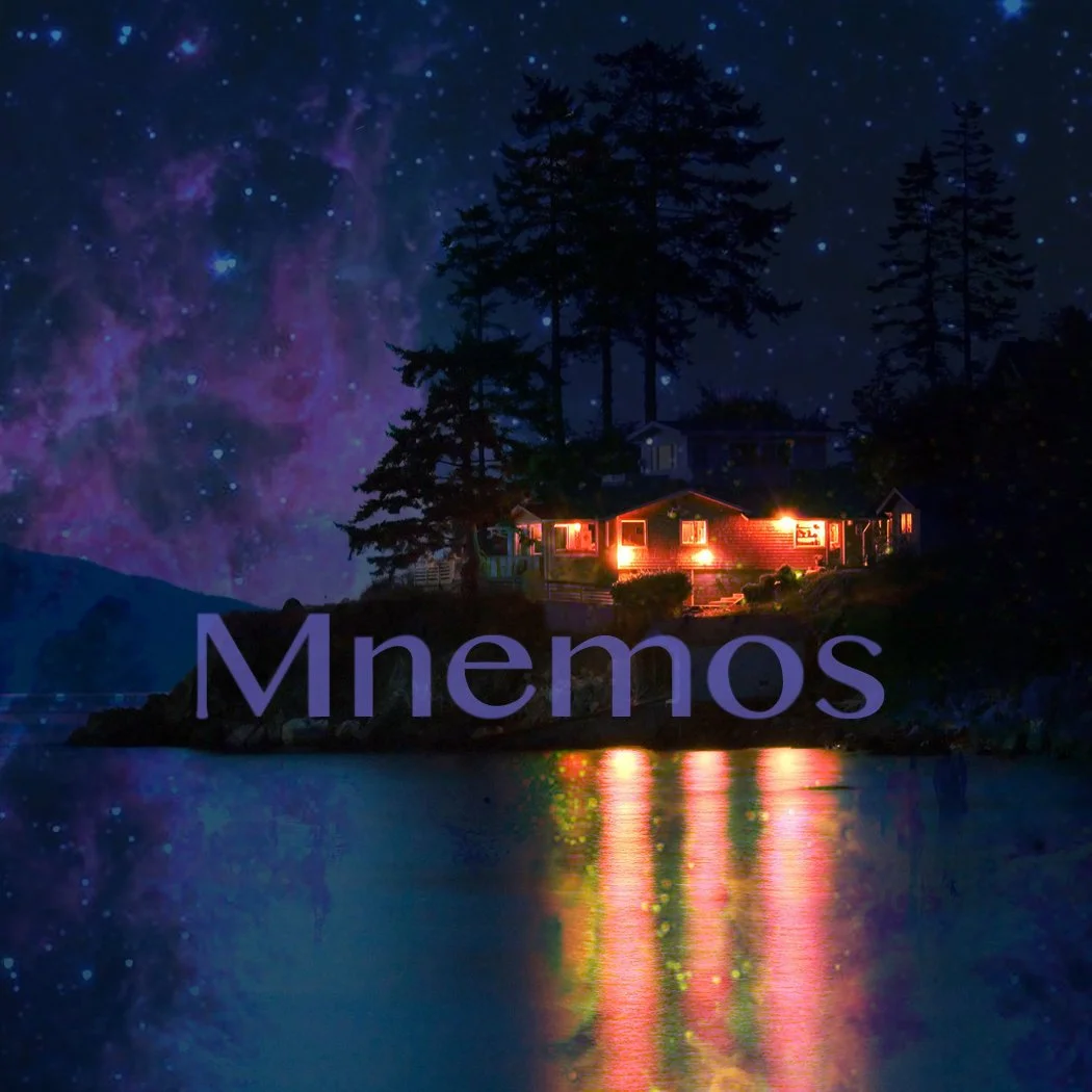 Album cover for Mnemos soundtrack by Falling Up, featuring ethereal, ambient artwork that reflects the album's atmospheric, cinematic soundscape, blending electronic and orchestral elements for a dreamlike listening experience