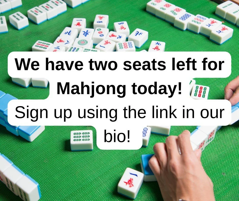 We have TWO seats left for our beginner Mahjong series that begins tonight! Learn new skills, make friends, and create lasting memories. Sign up now using the link in our bio. 

#mahjong #craftstudio #atlantamahjong