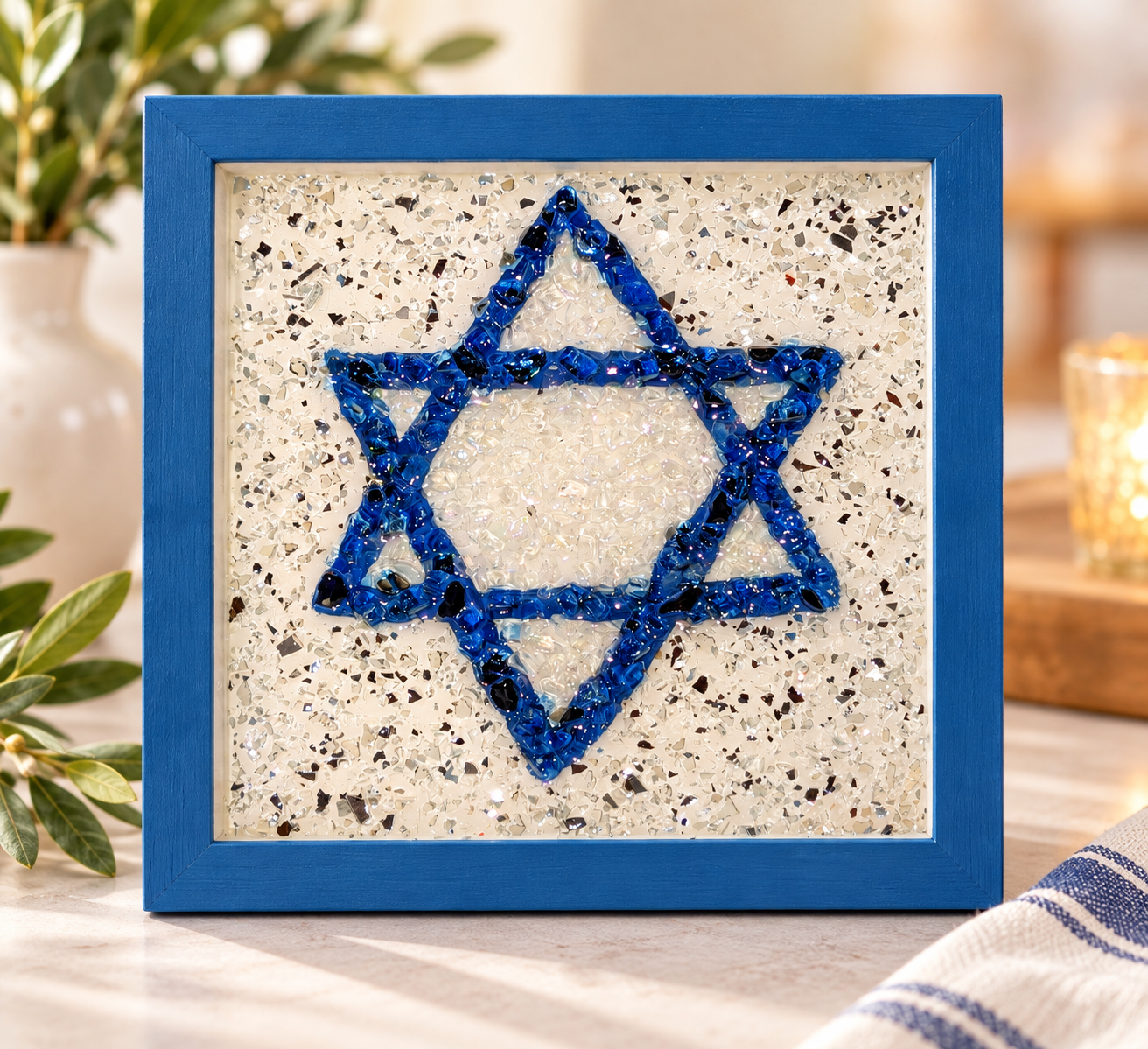 Sparkling Blue Star Mosaic Plaque.png