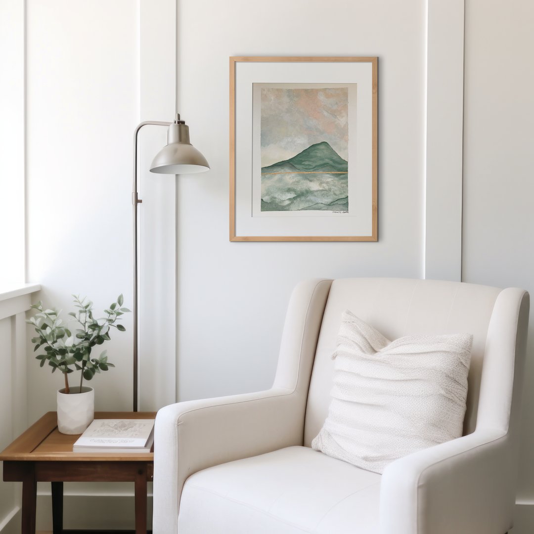The &ldquo;Already, Not Yet&rdquo; collection is an evolving study of the juxtaposition of simplified, topography and glowing, translucent skies. The color palette is serene, resting under vast, subtle skies&mdash; making these pieces perfect for any